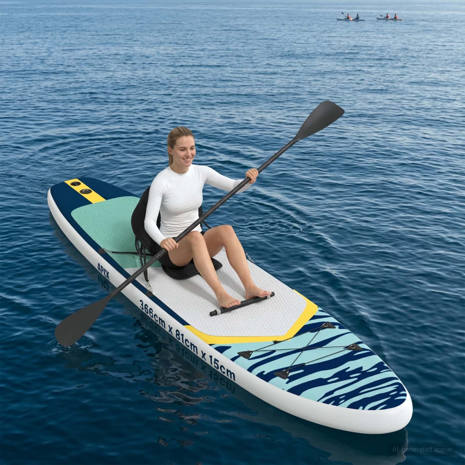 SUP Board con Seggiolino 2-in-1 APEX 366 x 81 x 15 cm Blu