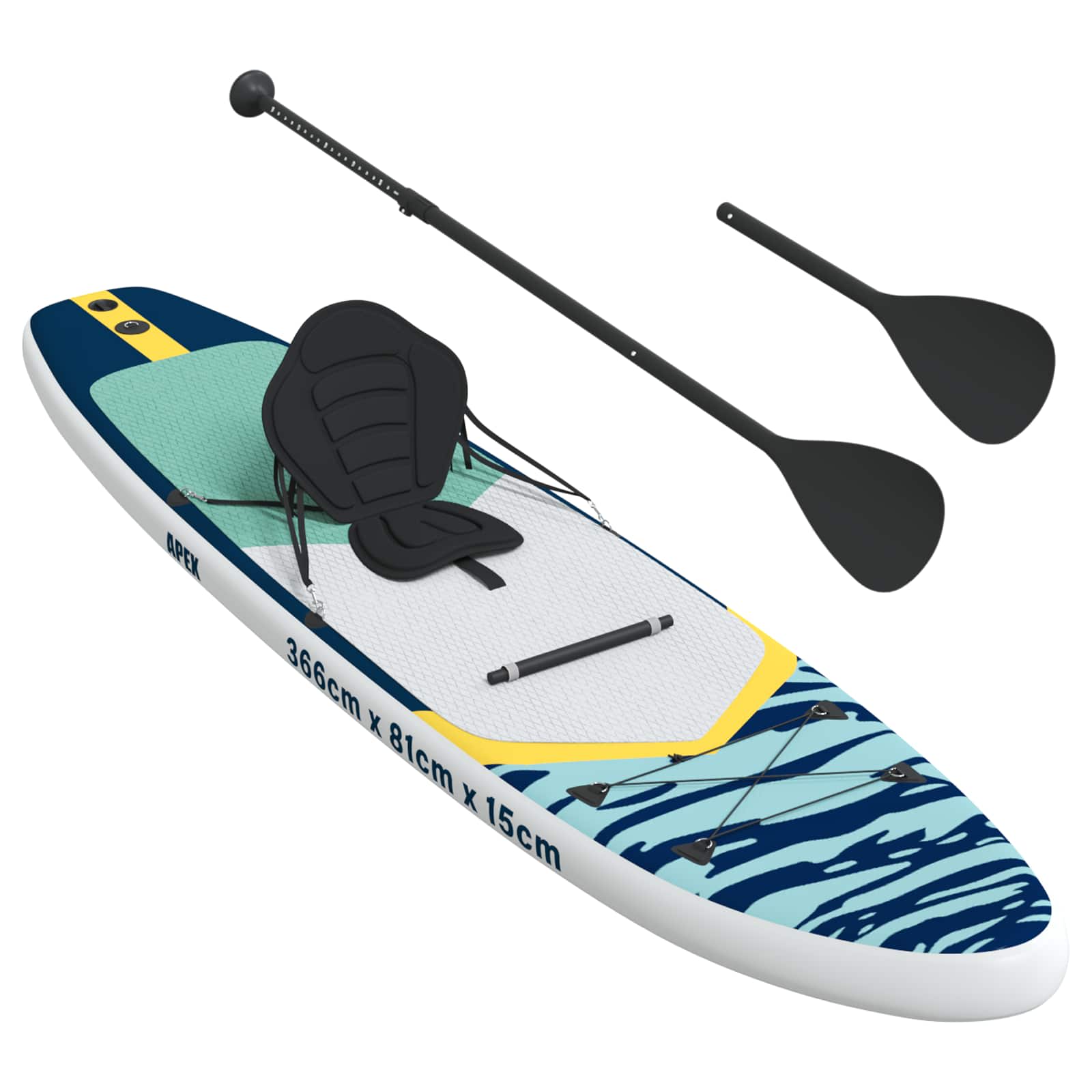 SUP Board con Seggiolino 2-in-1 APEX 366 x 81 x 15 cm Blu