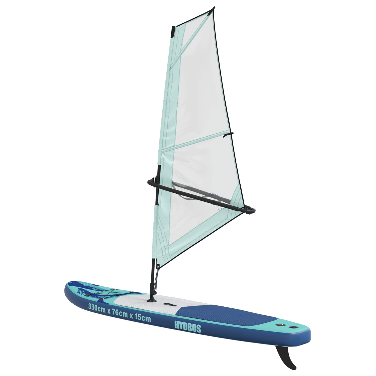 SUP gonfiabile con vela HYDROS 330 x 76 x 15 cm Turchese