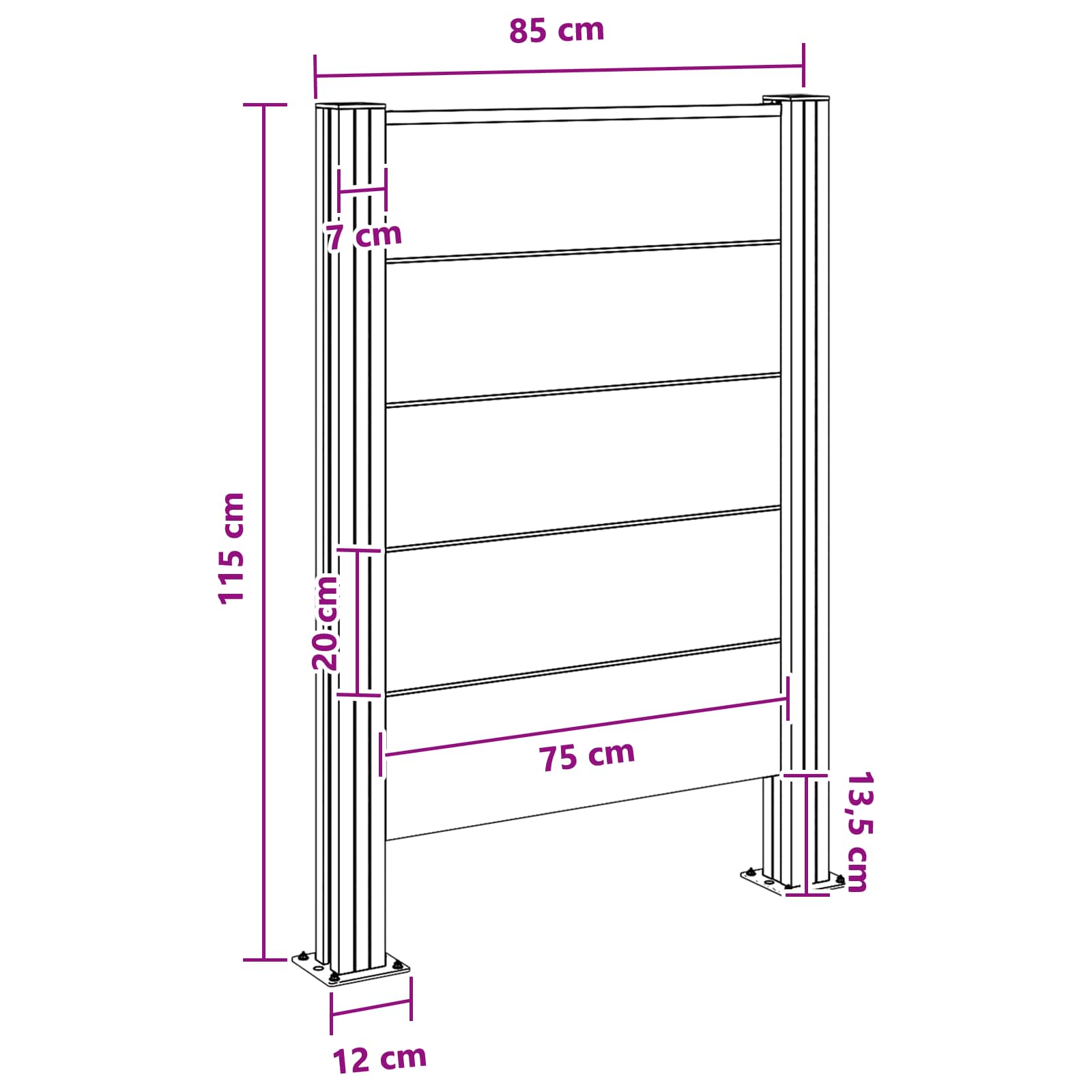 Recinzione Contenitore per Rifiuti Marrone 85 x 12 x 115 cm