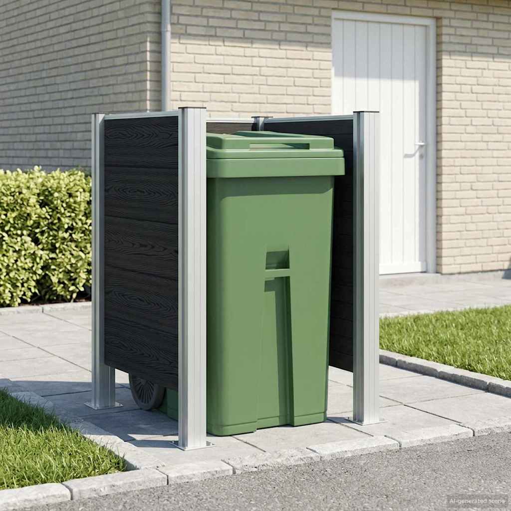 Recinzione Contenitore per Rifiuti Grigio 85 x 85 x 115 cm