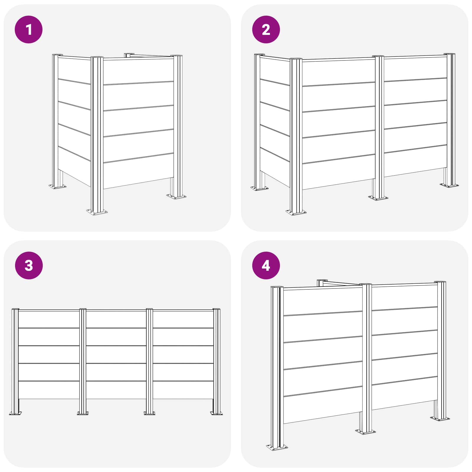Recinzione Contenitore per Rifiuti Grigio 85 x 85 x 115 cm