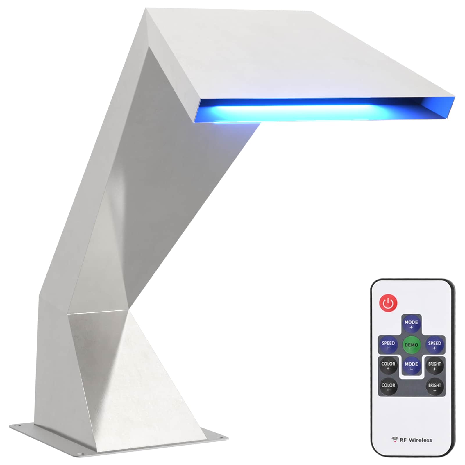 Cascata per piscina con LED RGB Acciaio Inox 63,5 x 29 x 51 cm