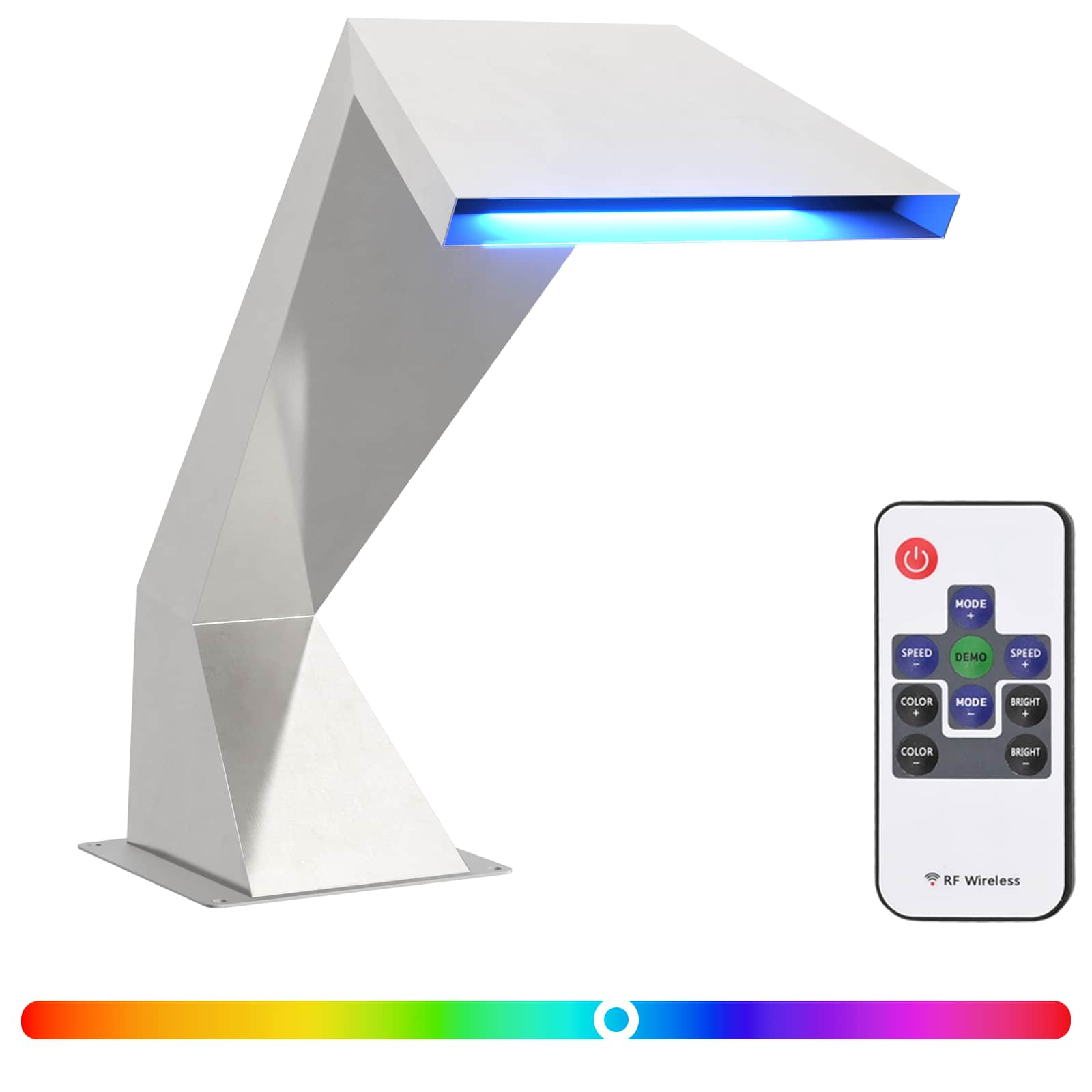 Cascata per piscina con LED RGB Acciaio Inox 63,5 x 29 x 51 cm