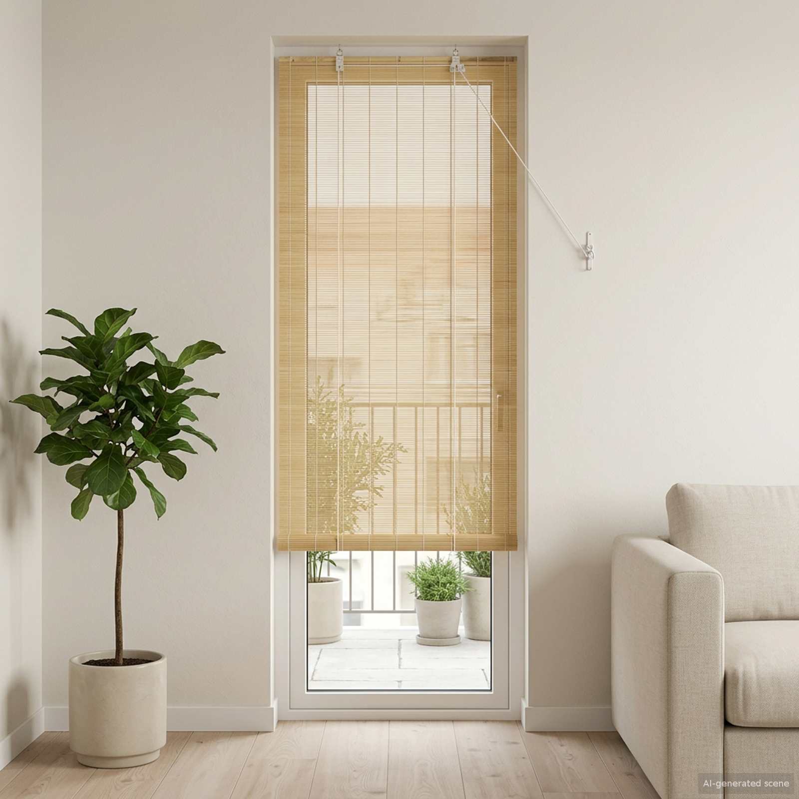 Tenda a rullo Naturale 70 x 220 cm Bambù