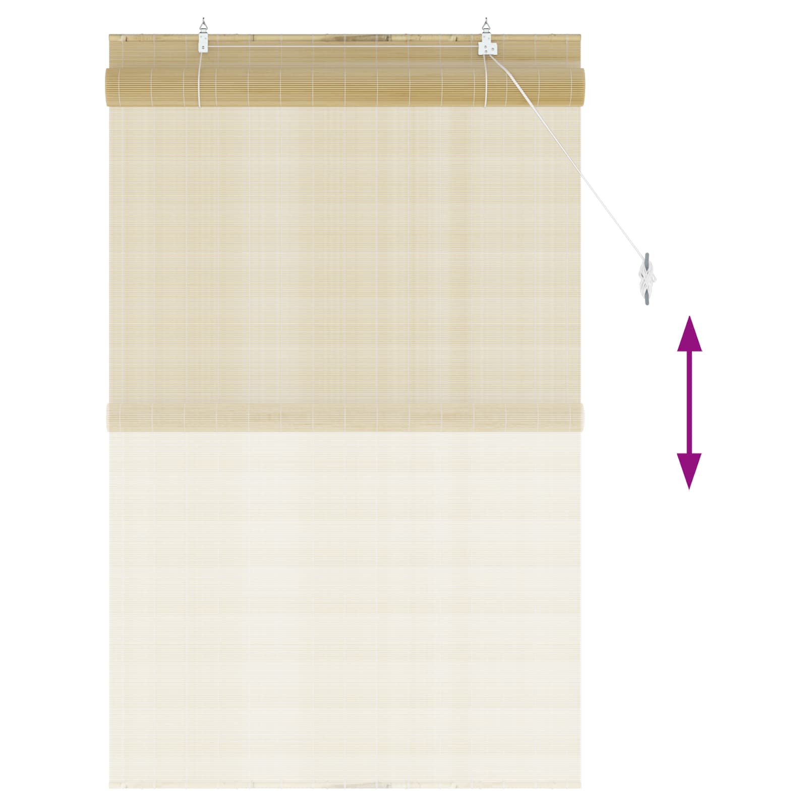 Tenda a rullo Naturale 90 x 160 cm Bambù