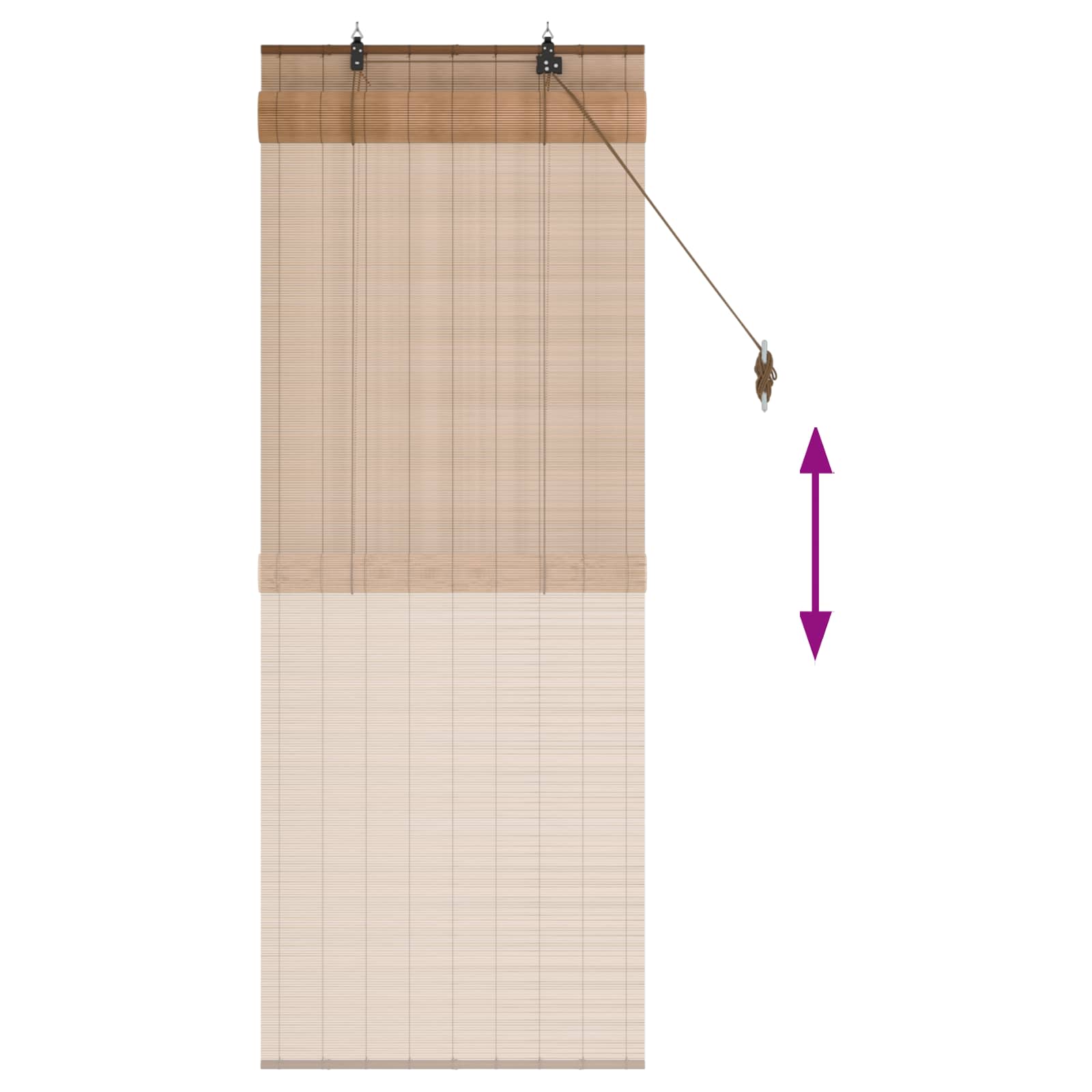 Tenda a rullo Marrone 70 x 160 cm Bambù