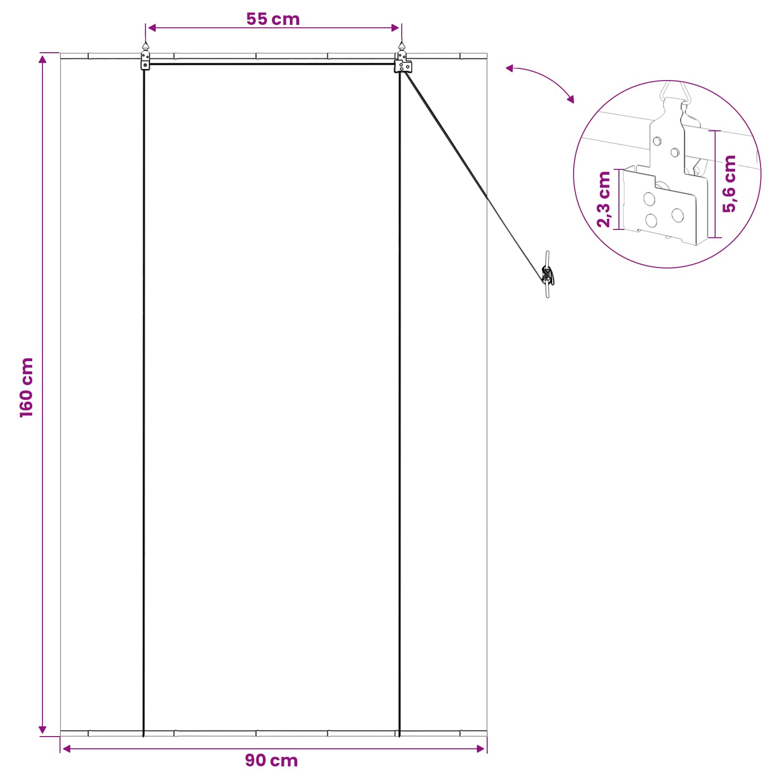 Tenda a rullo Marrone 90 x 160 cm Bambù