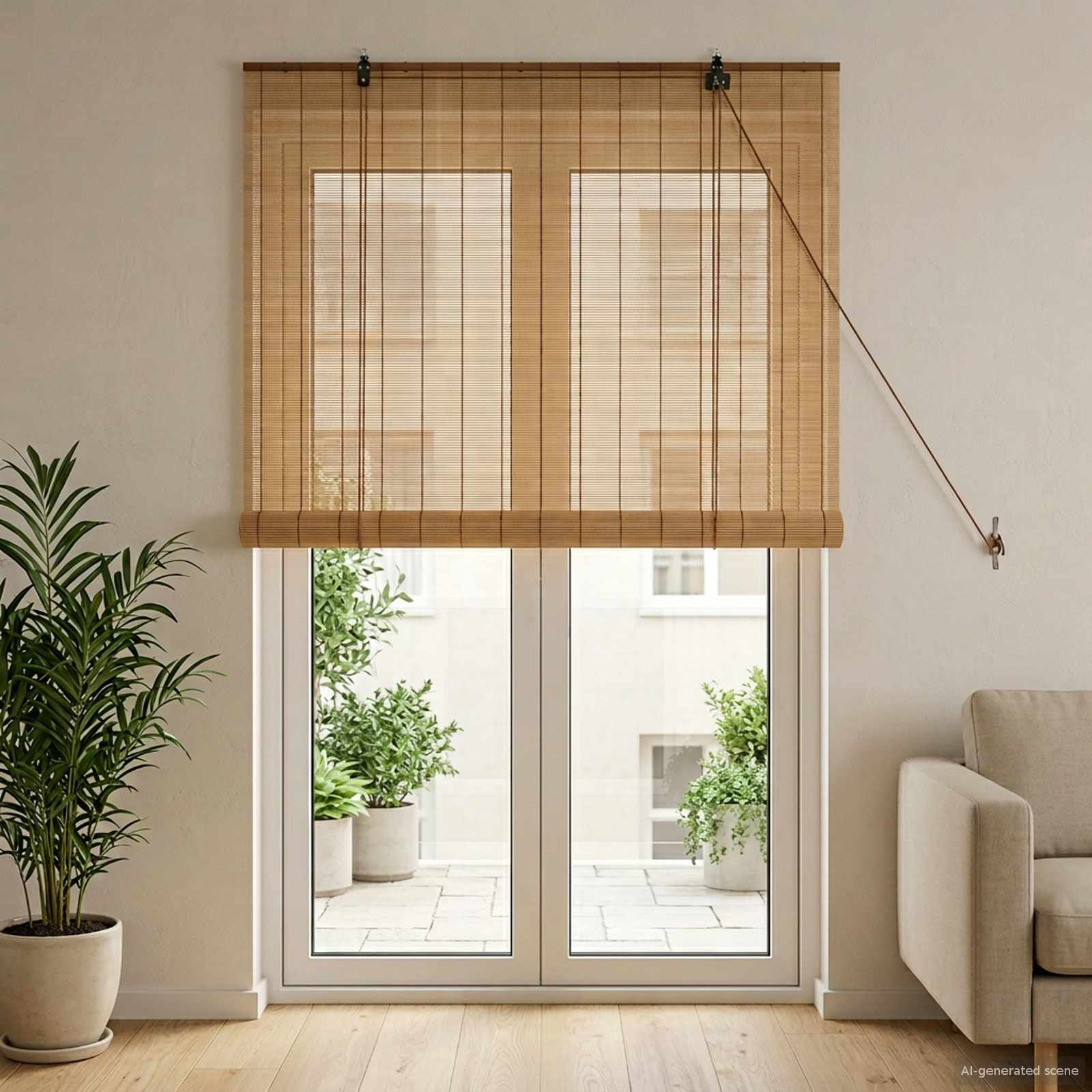 Tenda a rullo Marrone 90 x 220 cm Bambù