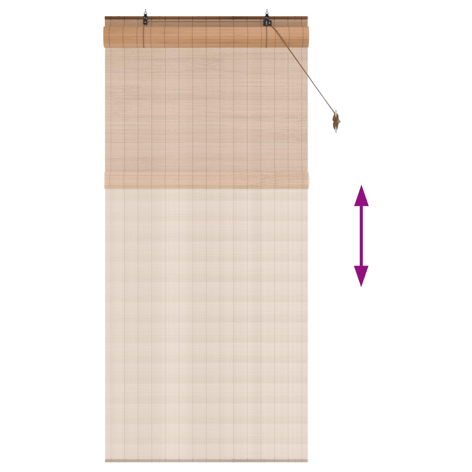 Tenda a rullo Marrone 90 x 220 cm Bambù