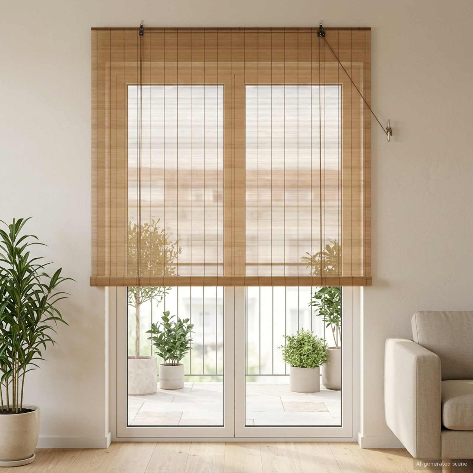 Tenda a rullo Marrone 130 x 220 cm Bambù