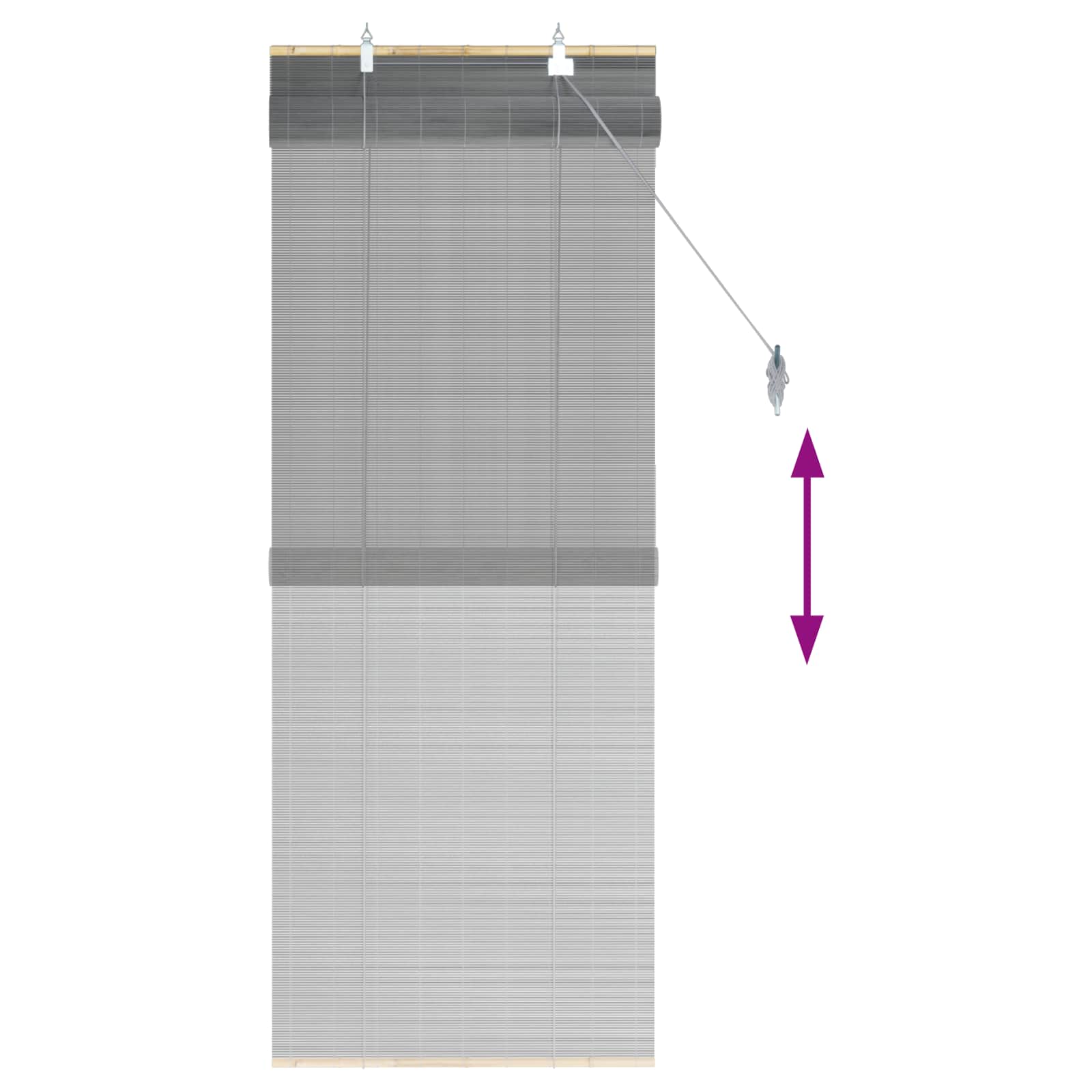 Tenda a rullo Grigio 40 x 160 cm Bambù