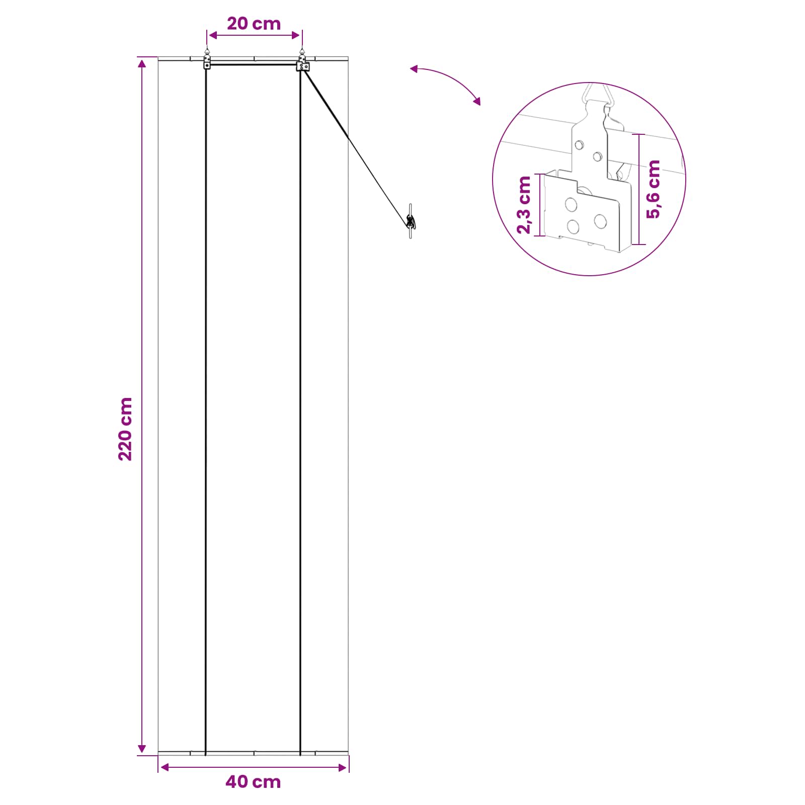 Tenda a rullo Grigio 40 x 220 cm Bambù