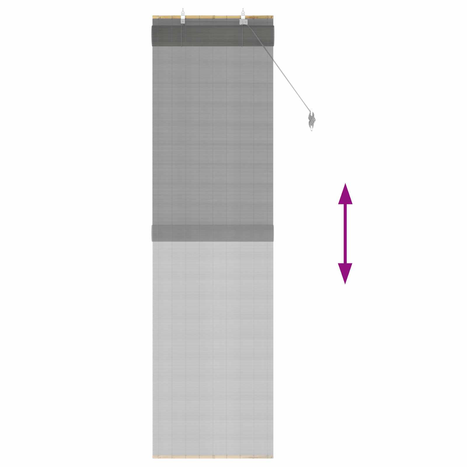 Tenda a rullo Grigio 50 x 220 cm Bambù