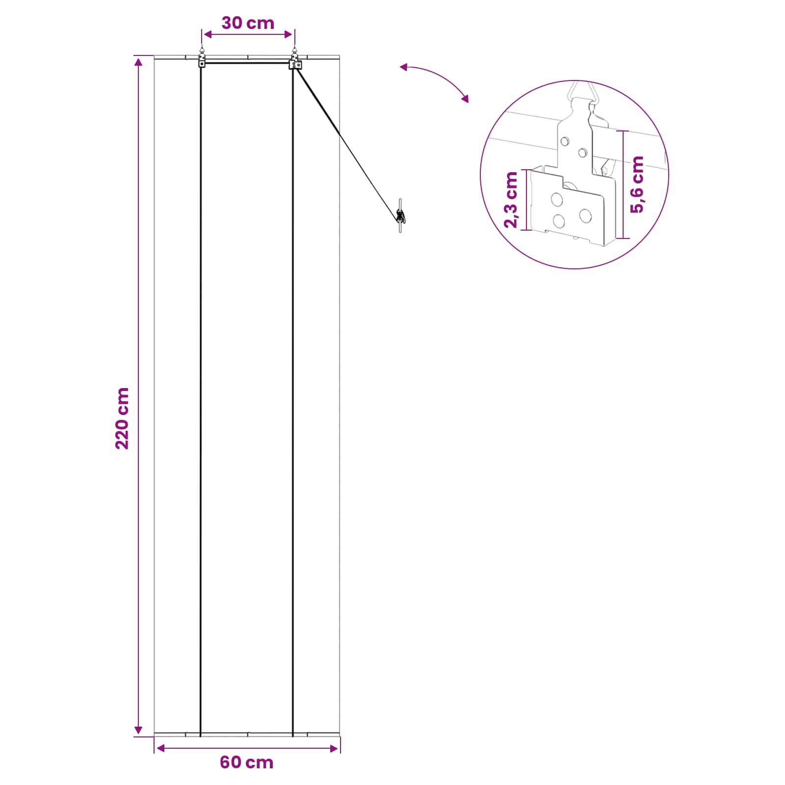 Tenda a rullo Grigio 60 x 220 cm Bambù