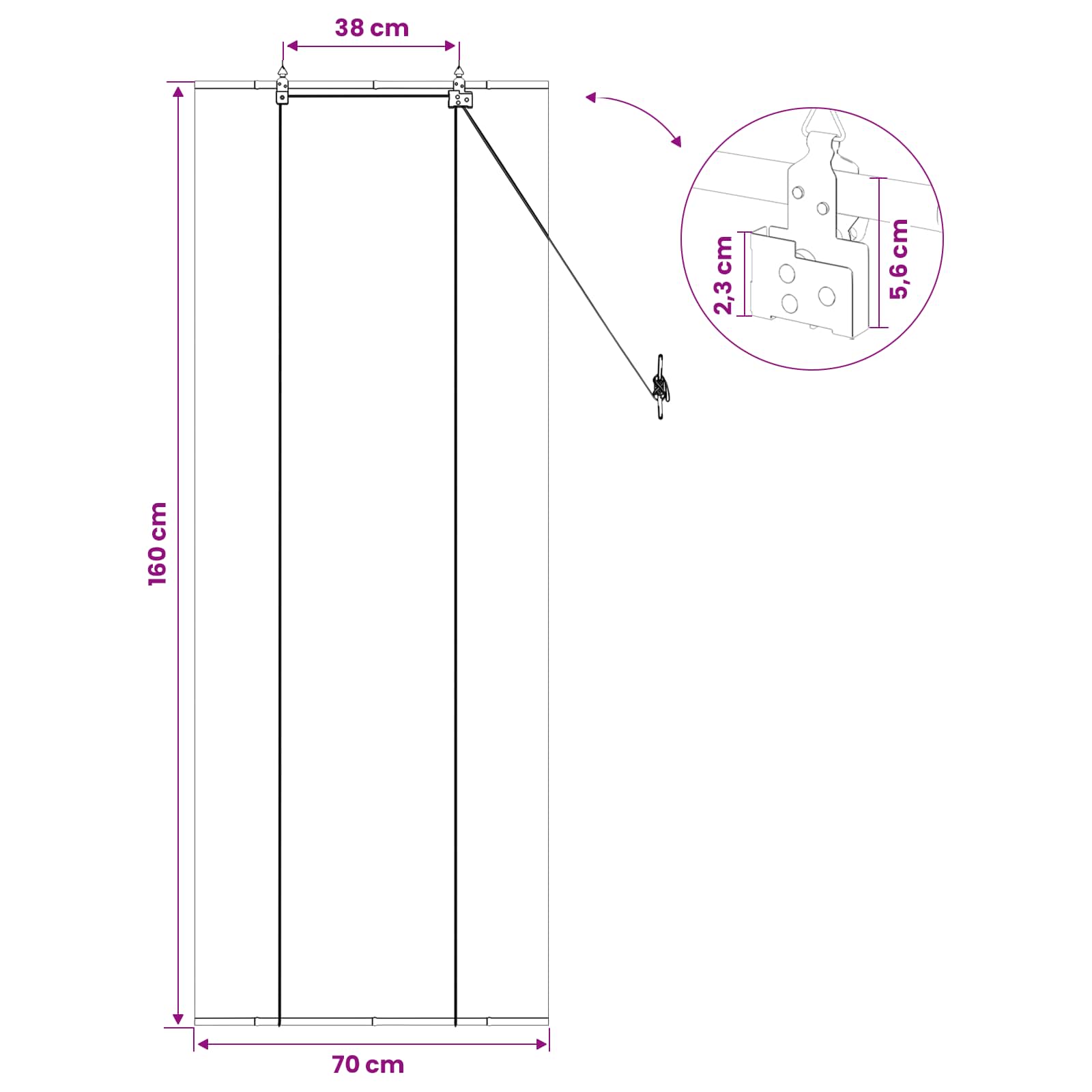 Tenda a rullo Grigio 70 x 160 cm Bambù