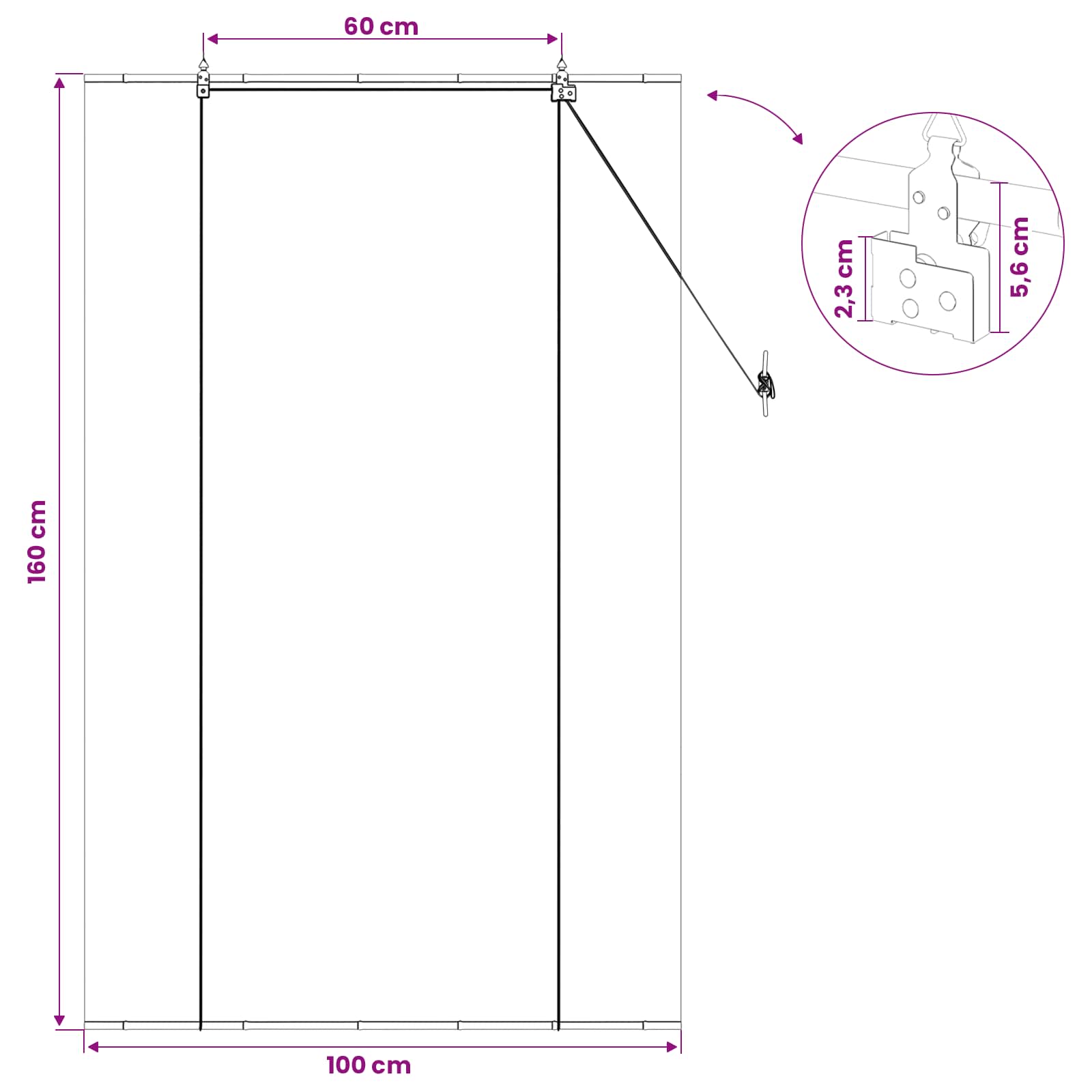 Tenda a rullo Grigio 100 x 160 cm Bambù