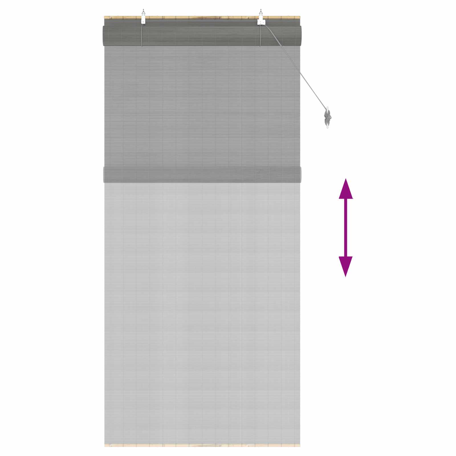 Tenda a rullo Grigio 100 x 220 cm Bambù
