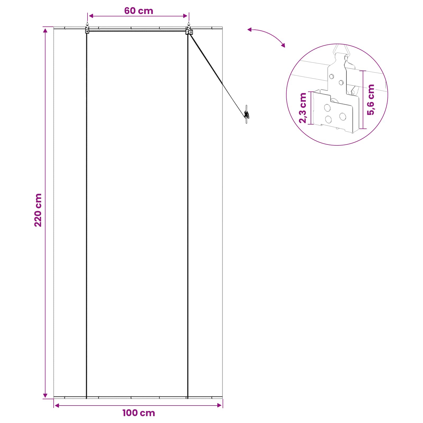 Tenda a rullo Grigio 100 x 220 cm Bambù