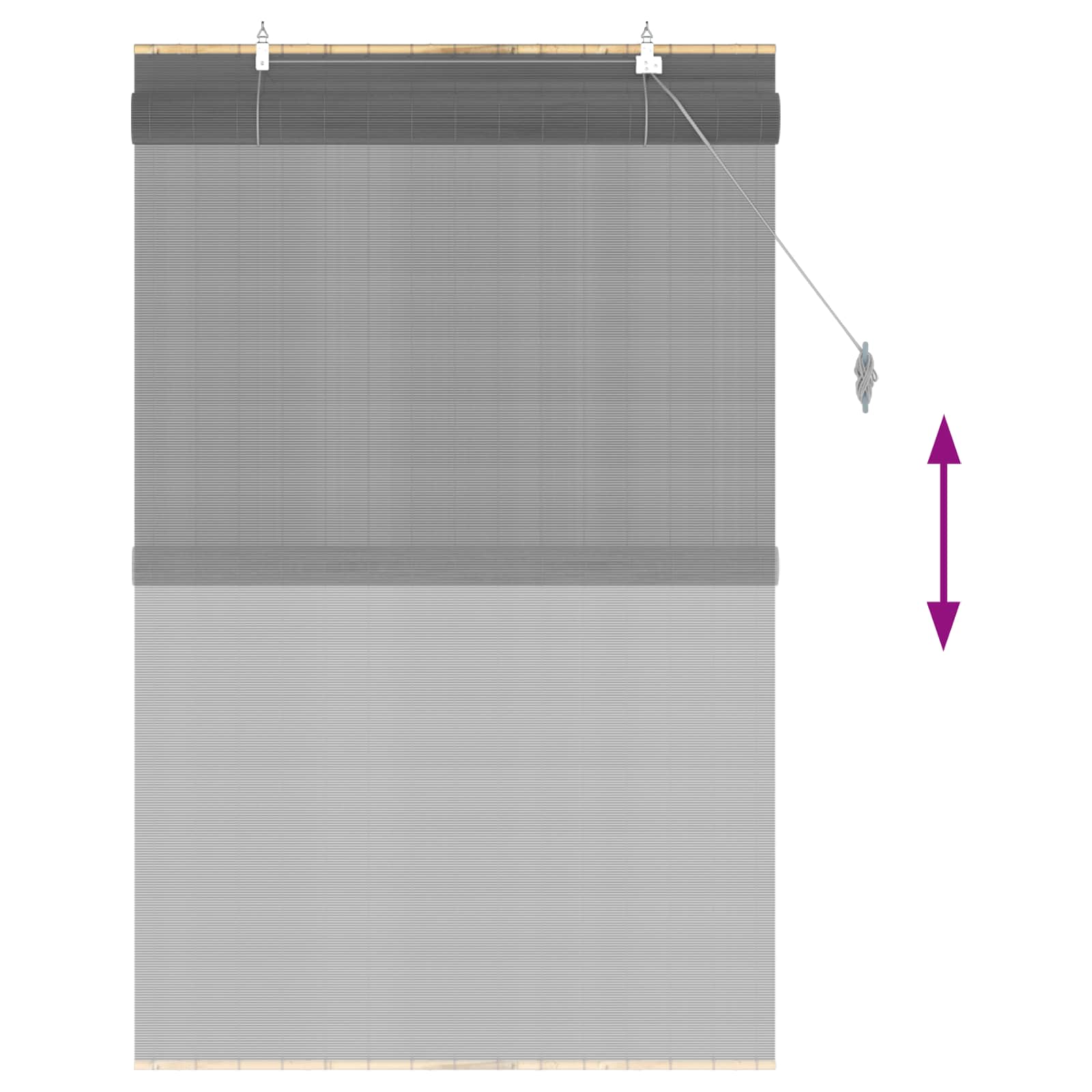 Tenda a rullo Grigio 110 x 160 cm Bambù