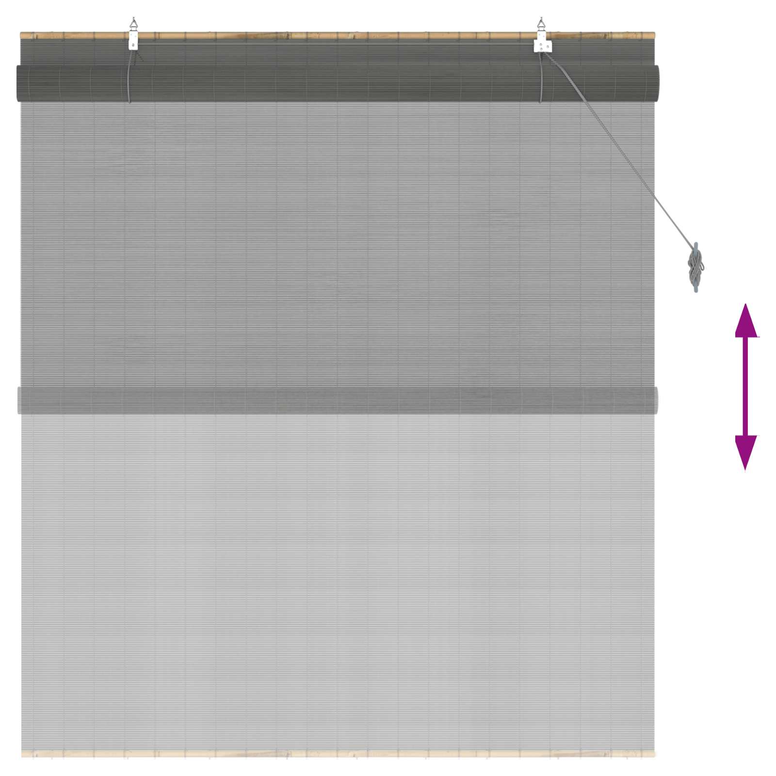 Tenda a rullo Grigio 120 x 160 cm Bambù