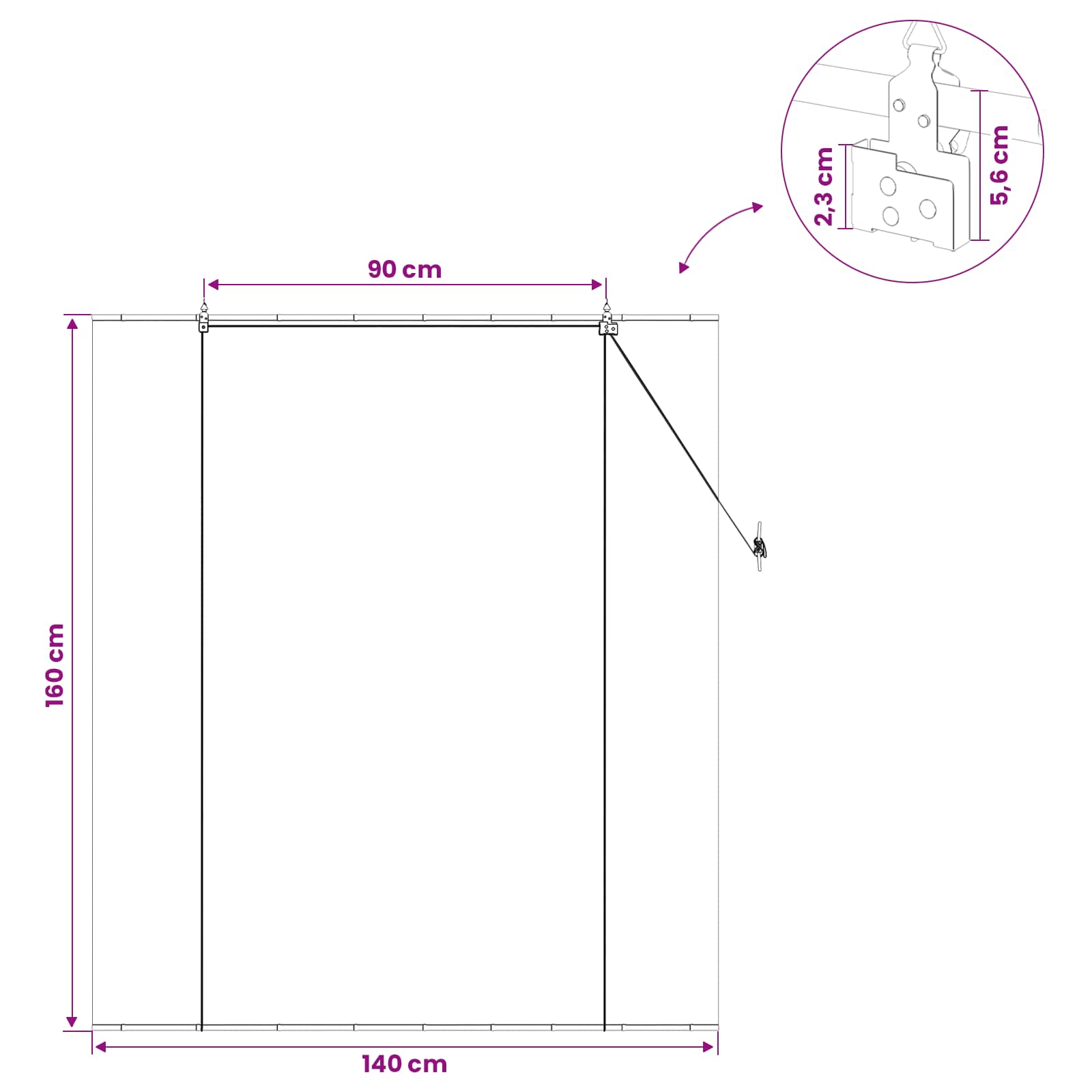 Tenda a rullo Grigio 140 x 160 cm Bambù