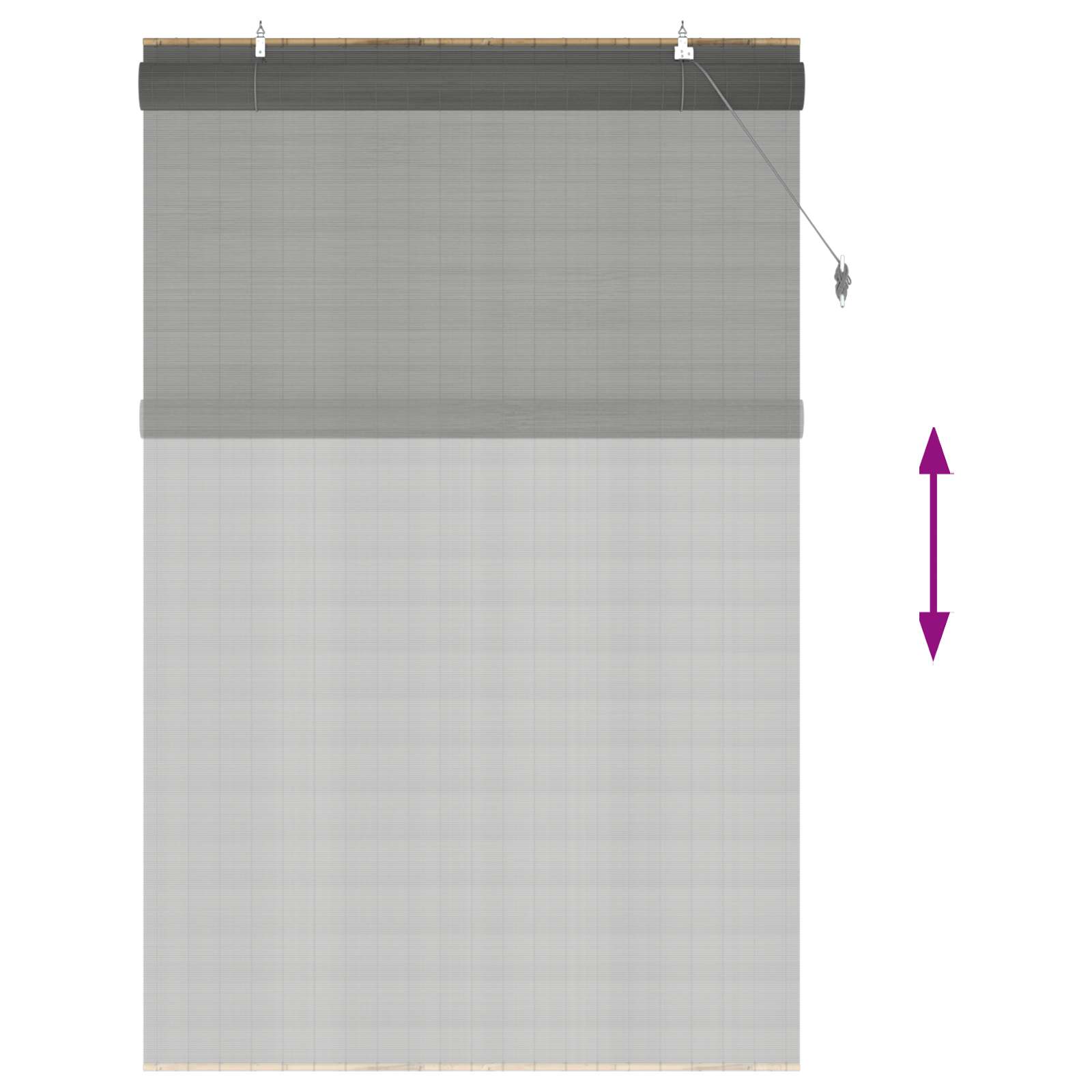 Tenda a rullo Grigio 140 x 220 cm Bambù