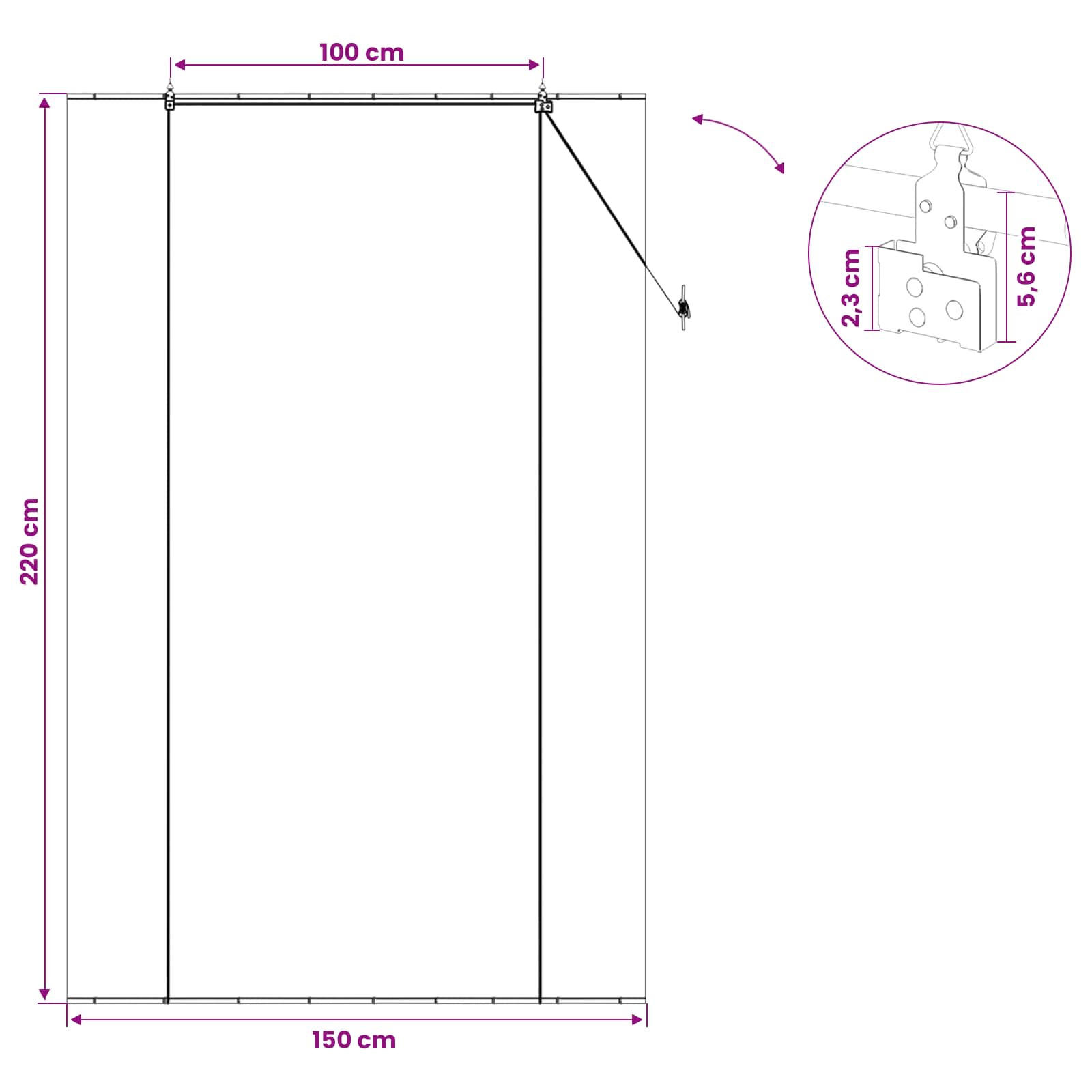 Tenda a rullo Grigio 150 x 220 cm Bambù