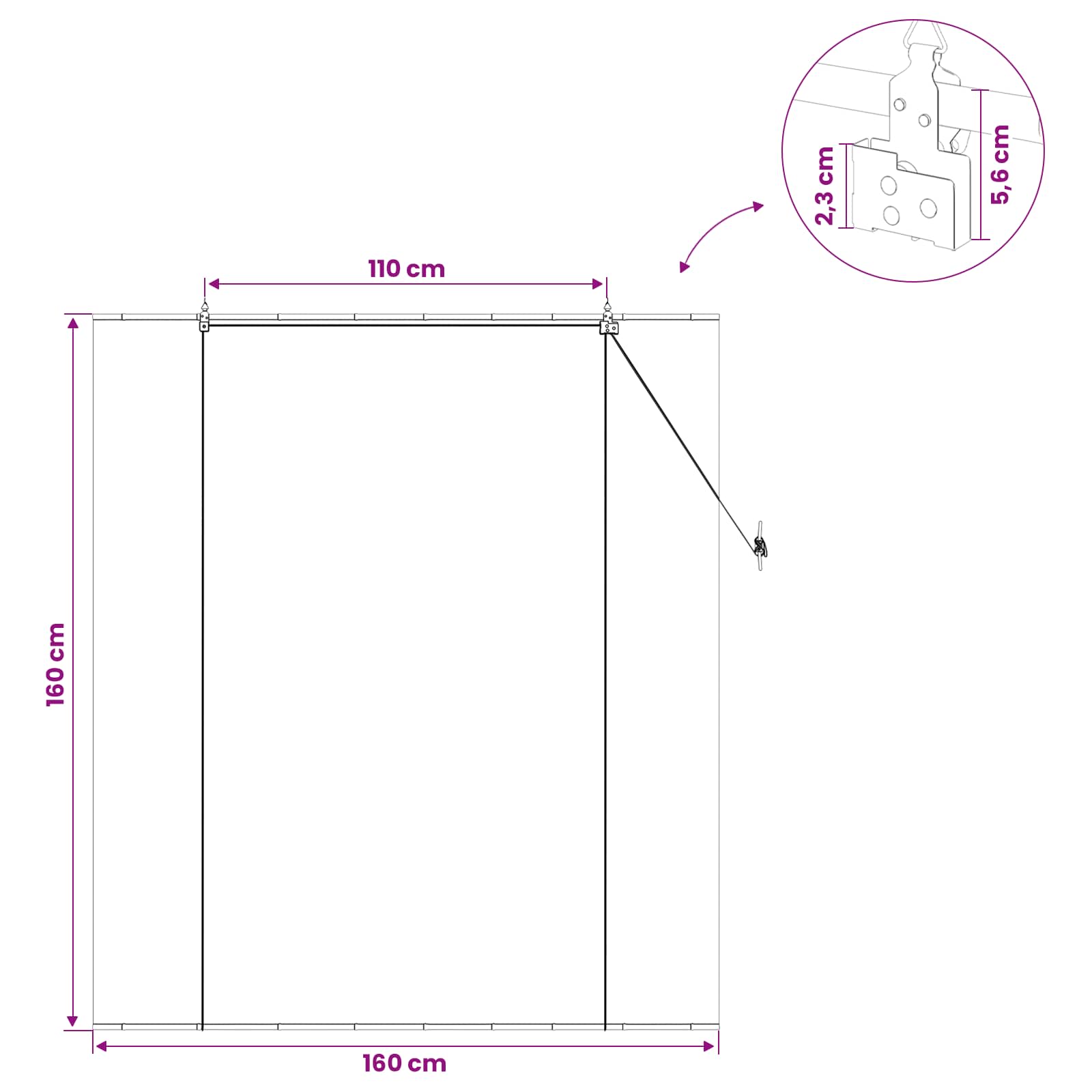 Tenda a rullo Grigio 160 x 160 cm Bambù