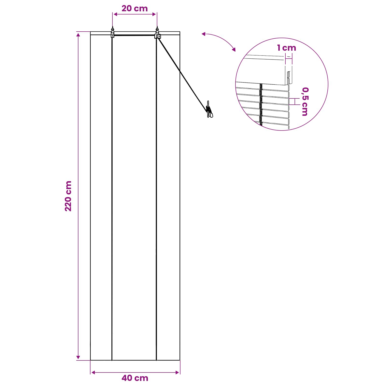 Tenda a rullo Naturale 40 x 220 cm Bambù