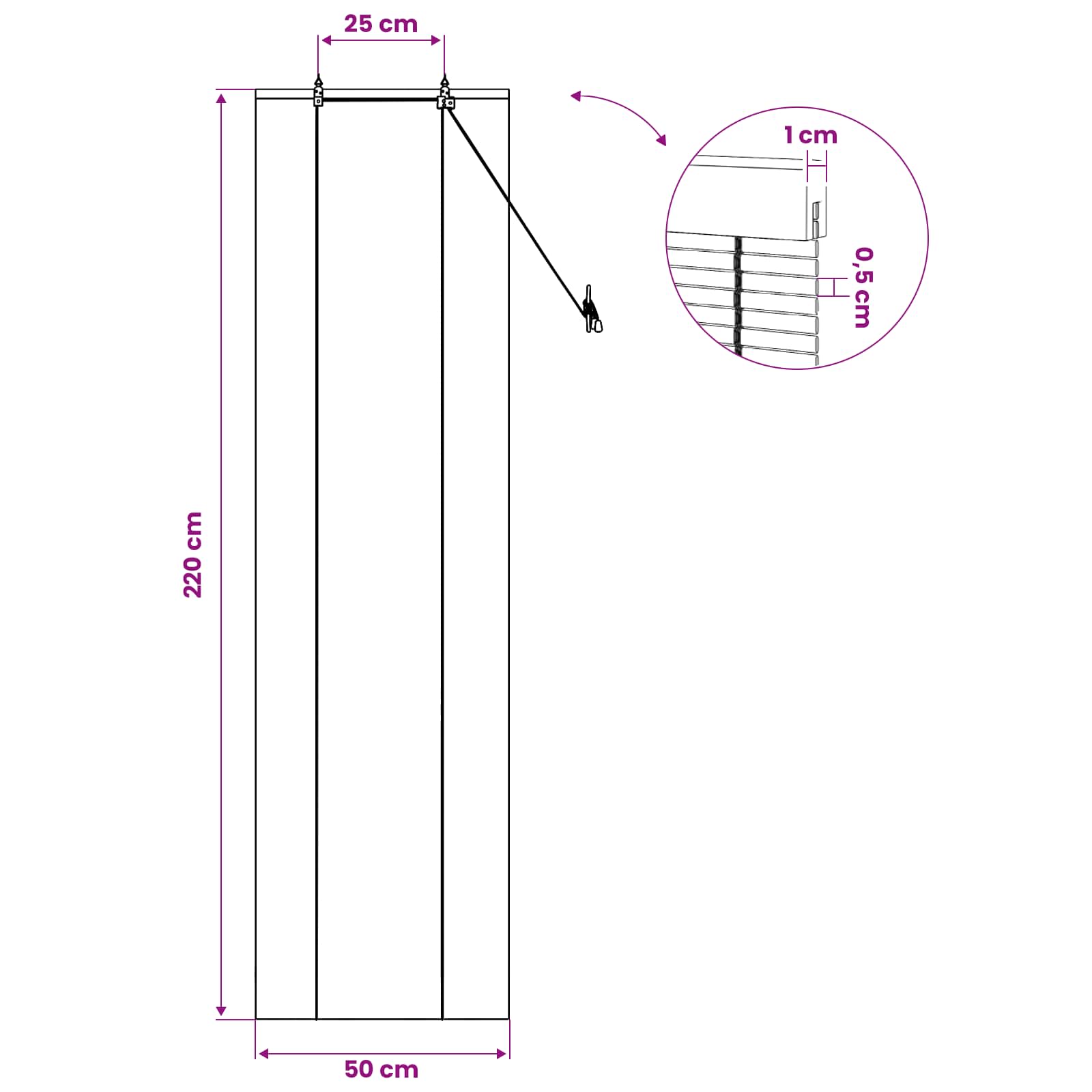 Tenda a rullo Naturale 50 x 220 cm Bambù
