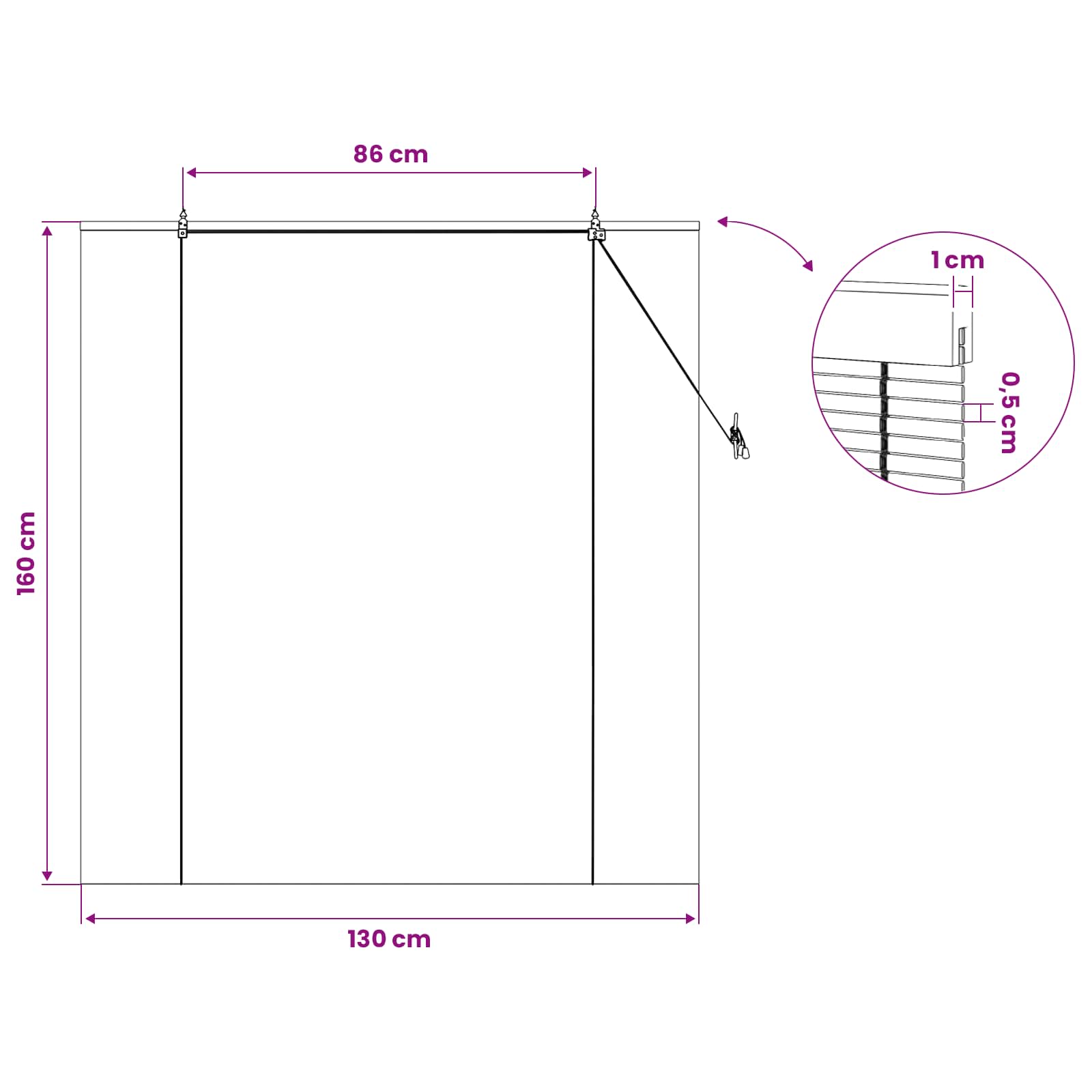 Tenda a rullo Naturale 130 x 160 cm Bambù