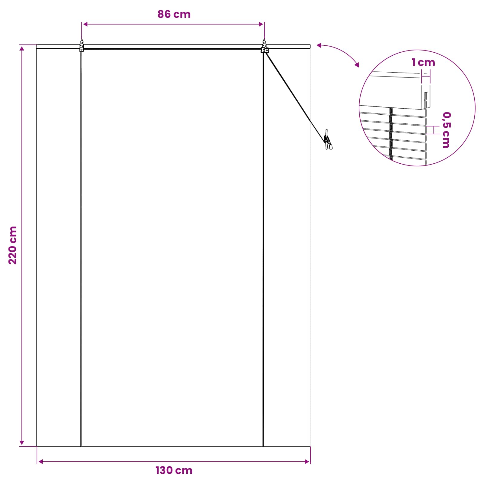 Tenda a rullo Naturale 130 x 220 cm Bambù