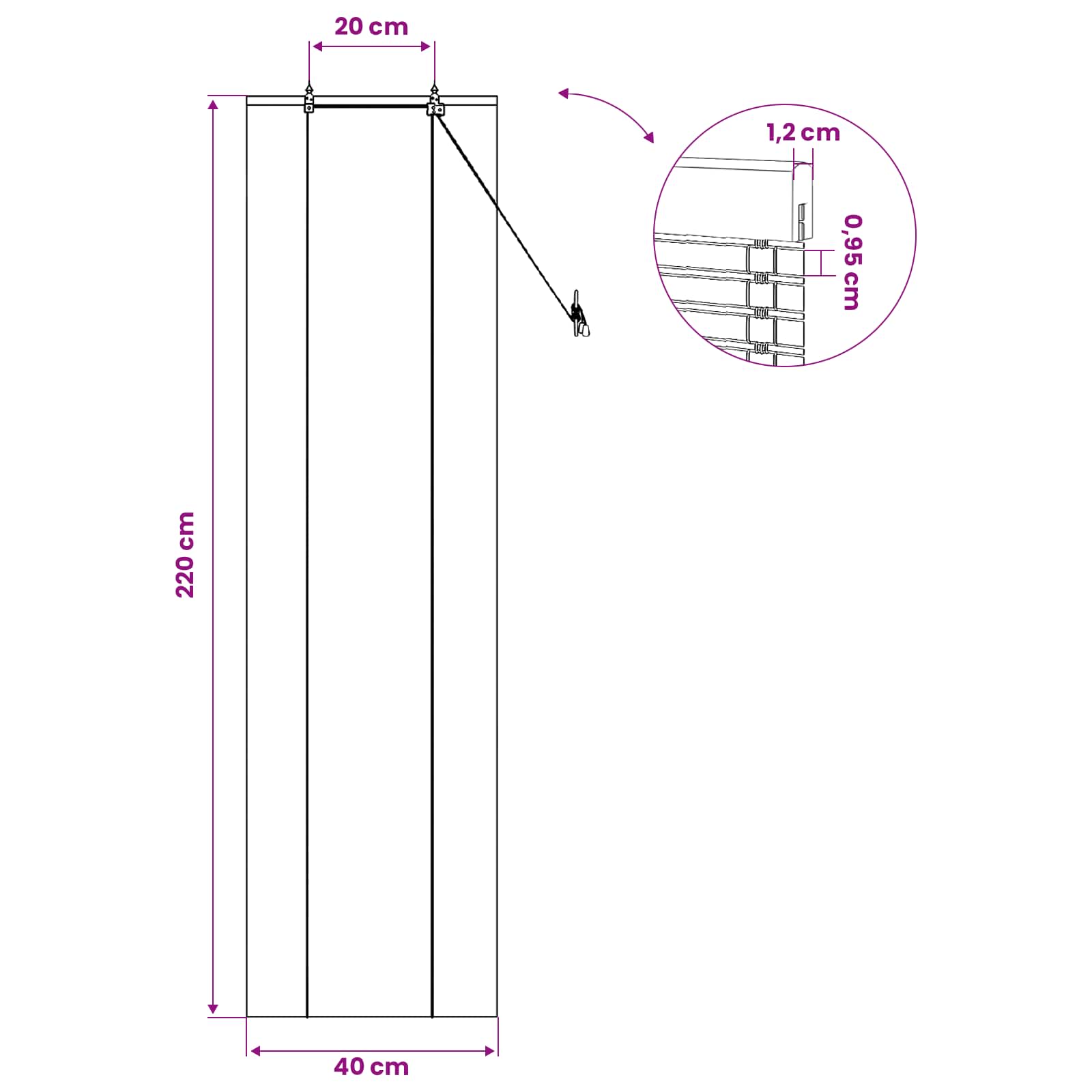 Tenda a rullo Natura 40 x 220 cm Bambù