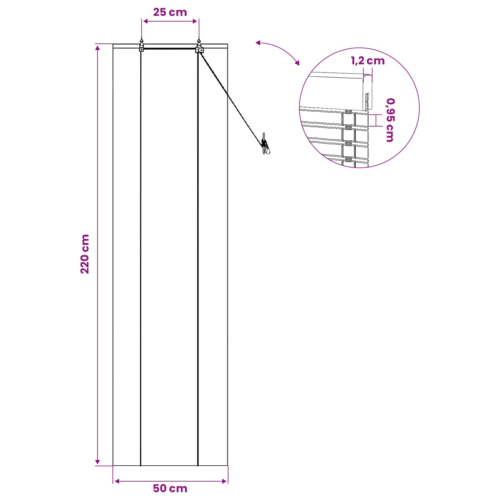 Tenda a rullo Natura 50 x 220 cm Bambù