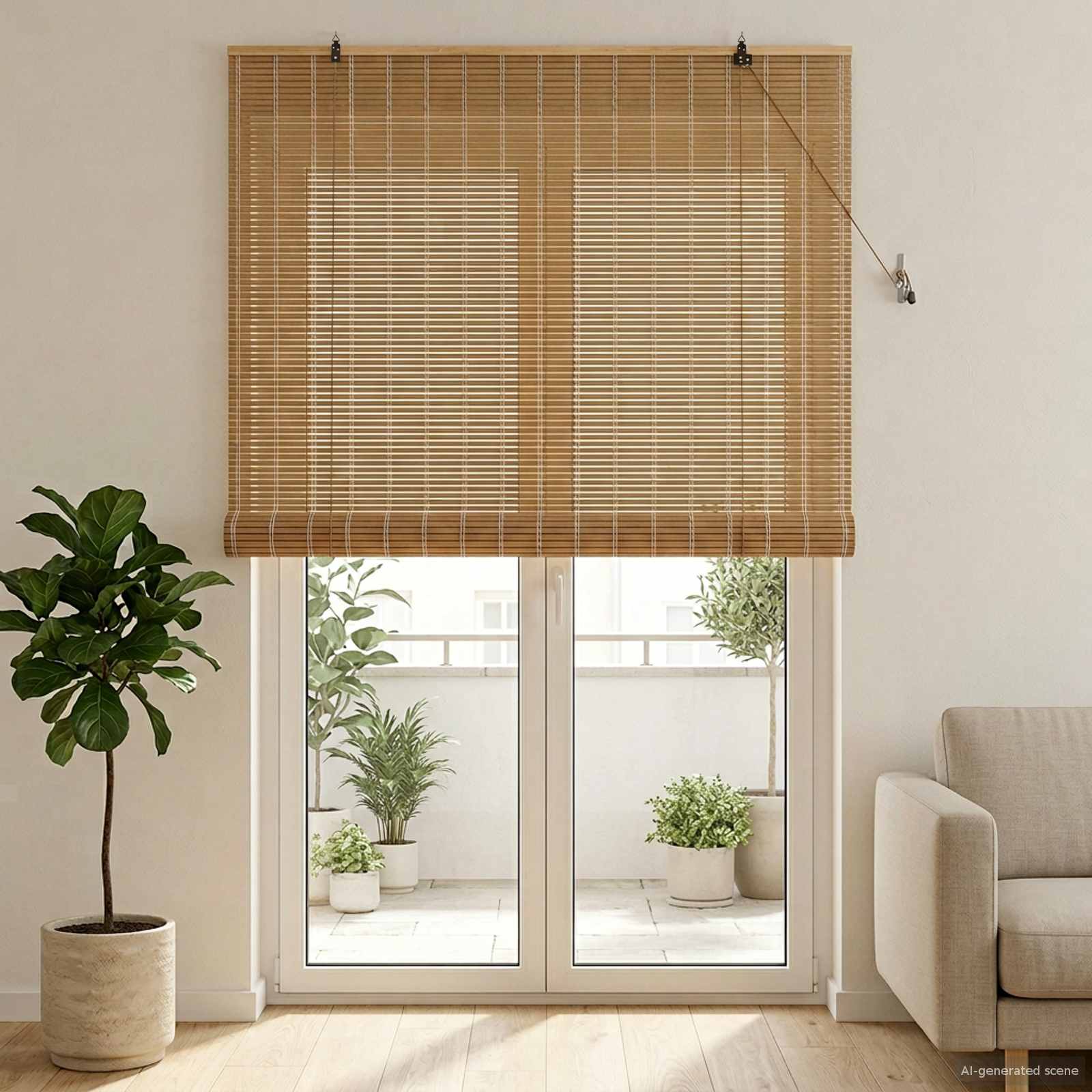 Tenda a rullo Natura 130 x 220 cm Bambù