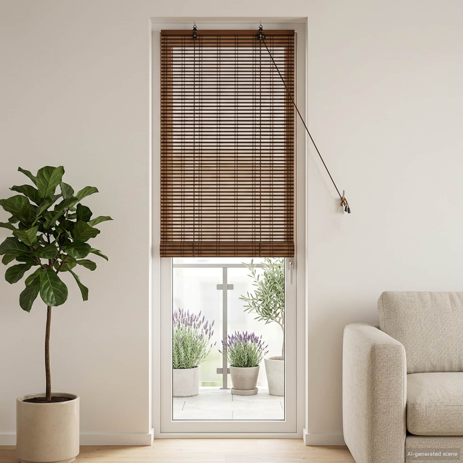 Tenda a rullo Marrone 40 x 220 cm Bambù