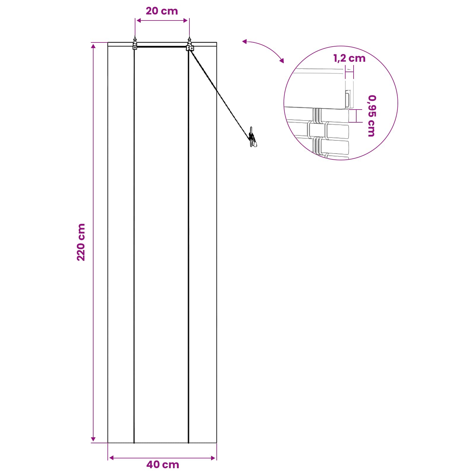 Tenda a rullo Marrone 40 x 220 cm Bambù