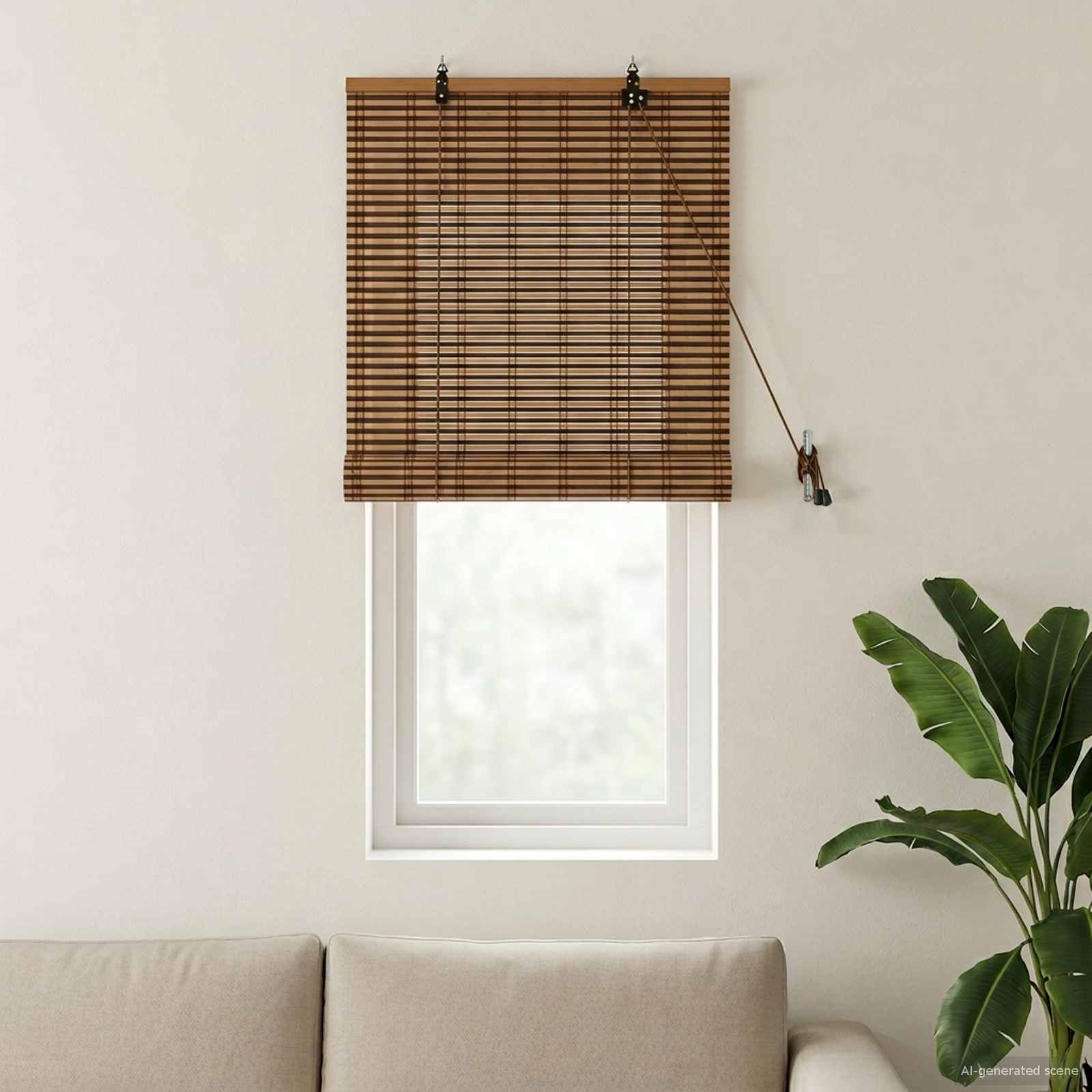 Tenda a rullo Marrone 50 x 160 cm Bambù