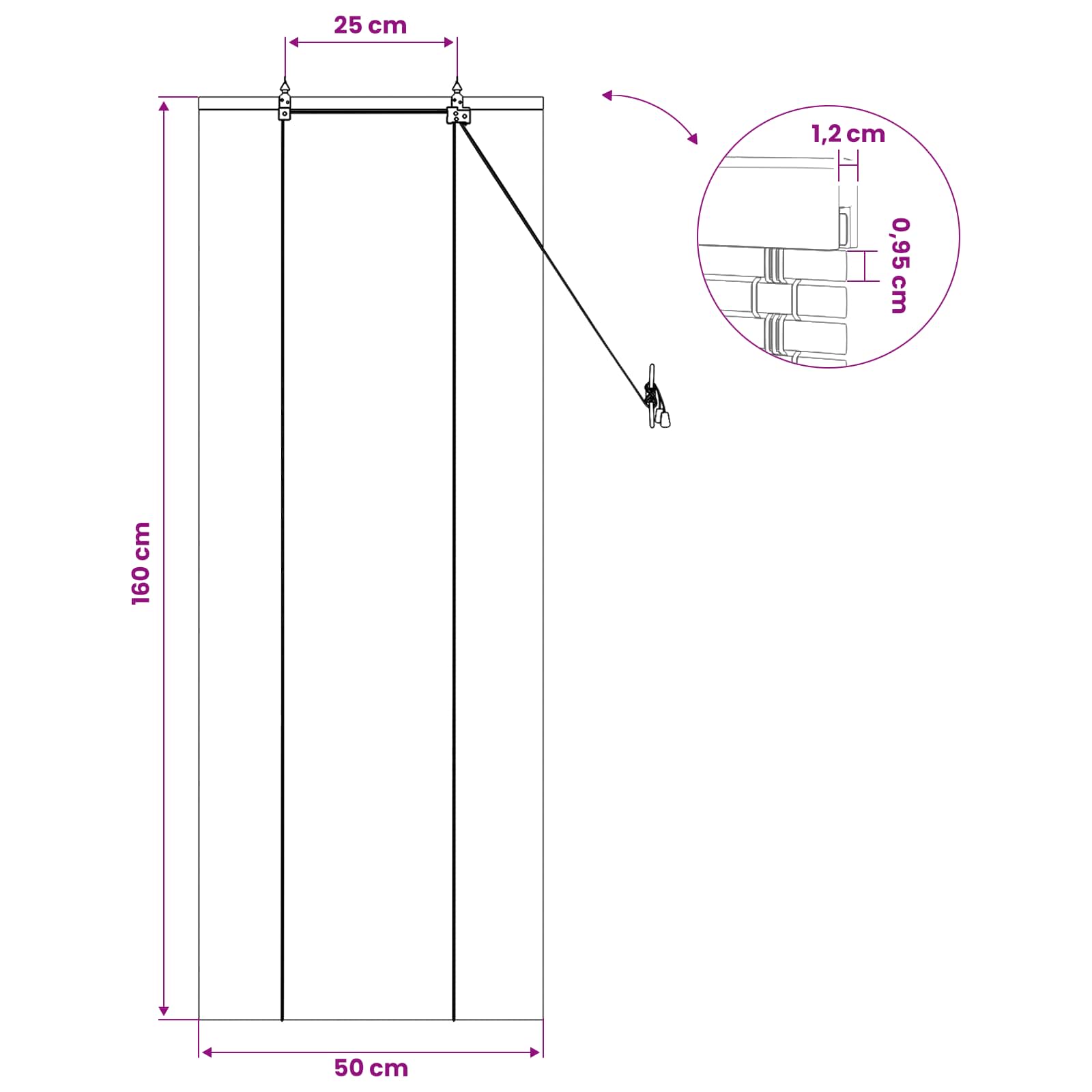 Tenda a rullo Marrone 50 x 160 cm Bambù