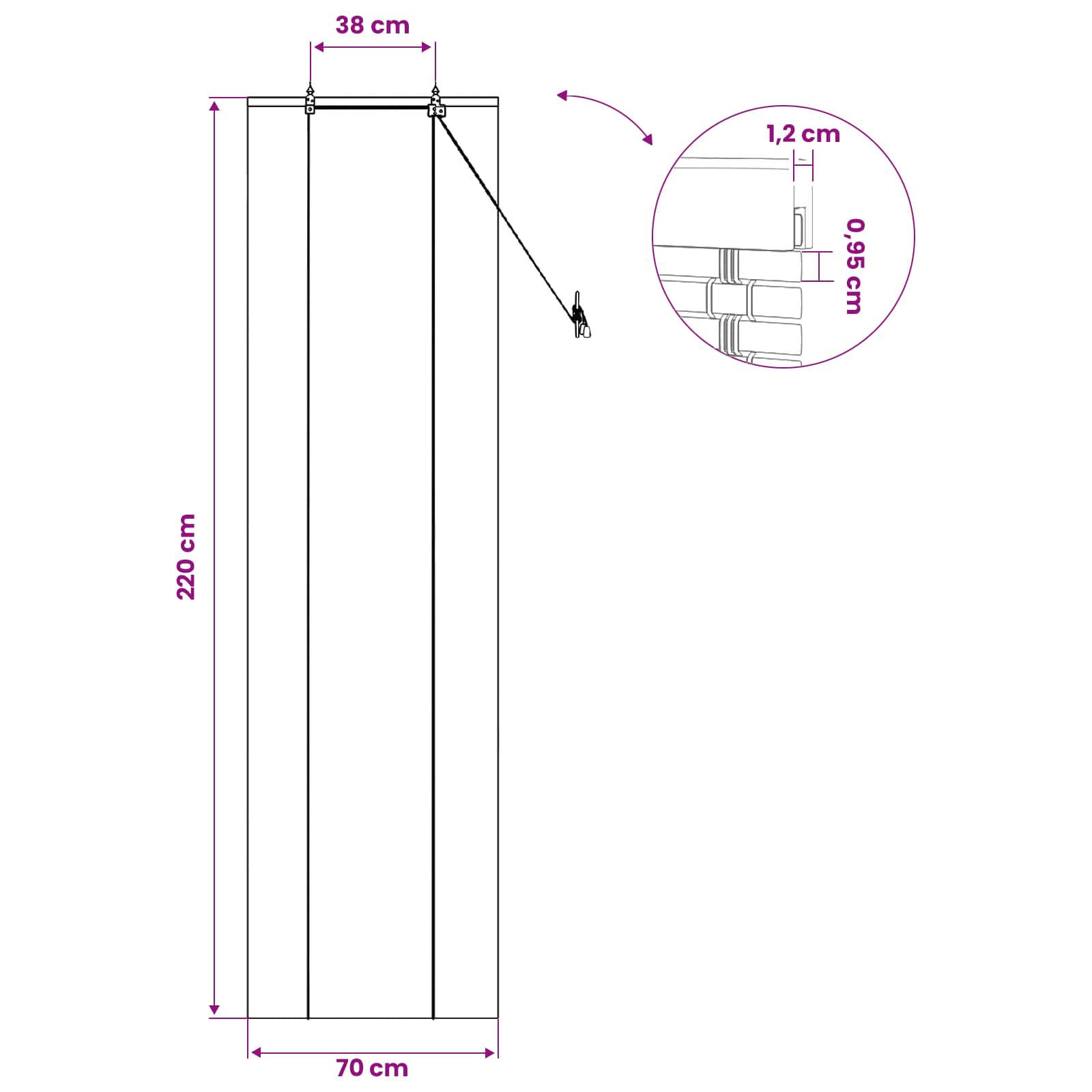 Tenda a rullo Marrone 70 x 220 cm Bambù