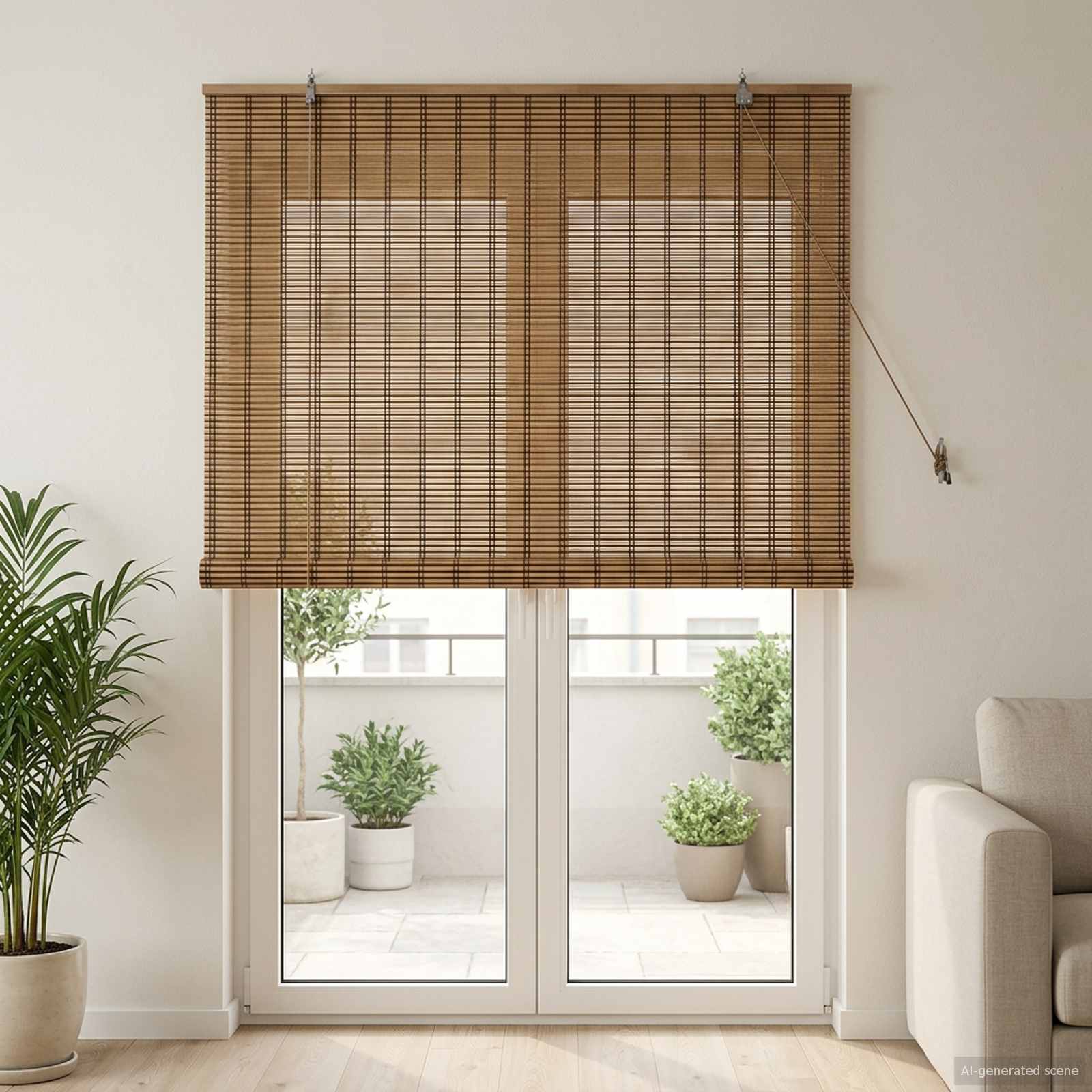 Tenda a rullo Marrone 160 x 220 cm Bambù