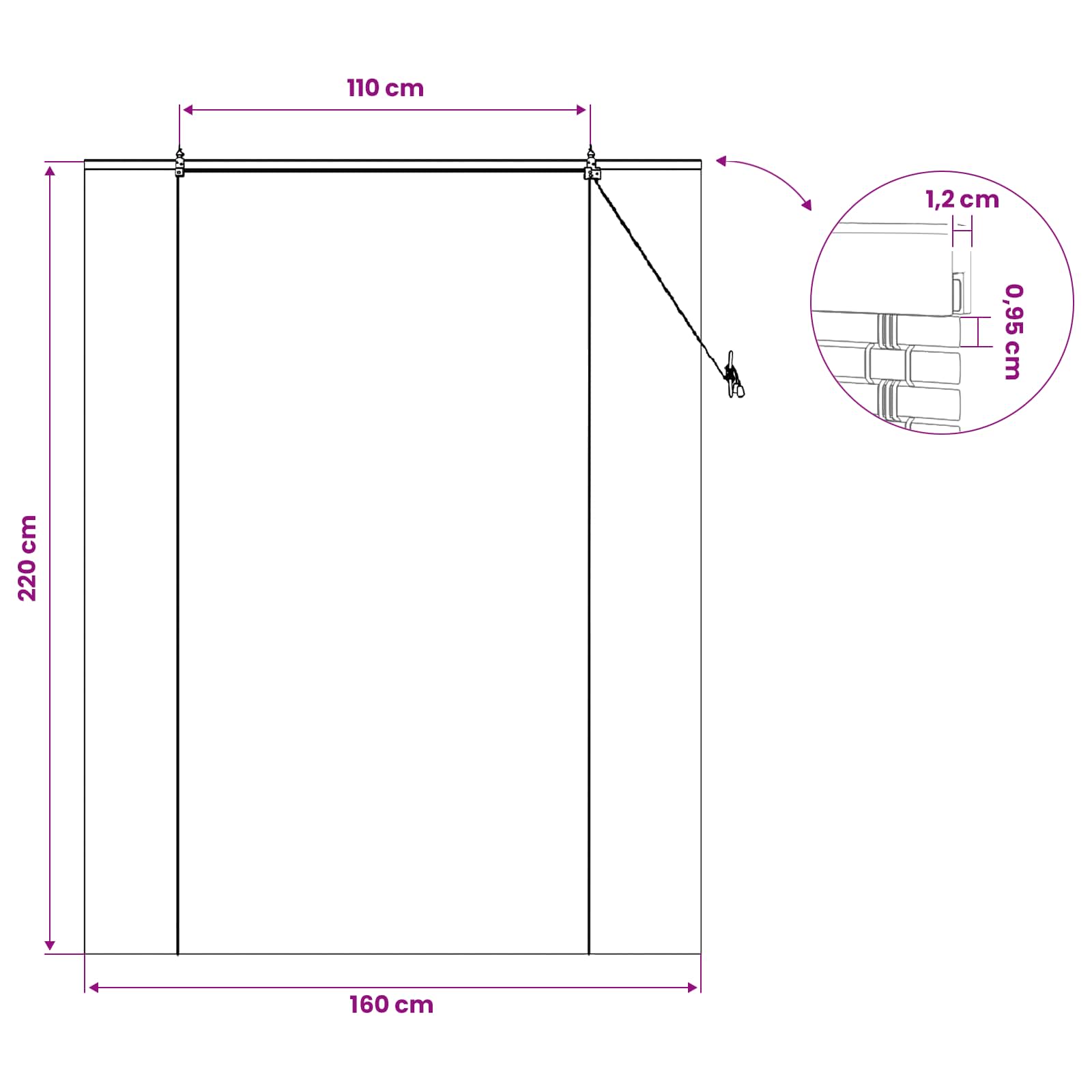Tenda a rullo Marrone 160 x 220 cm Bambù