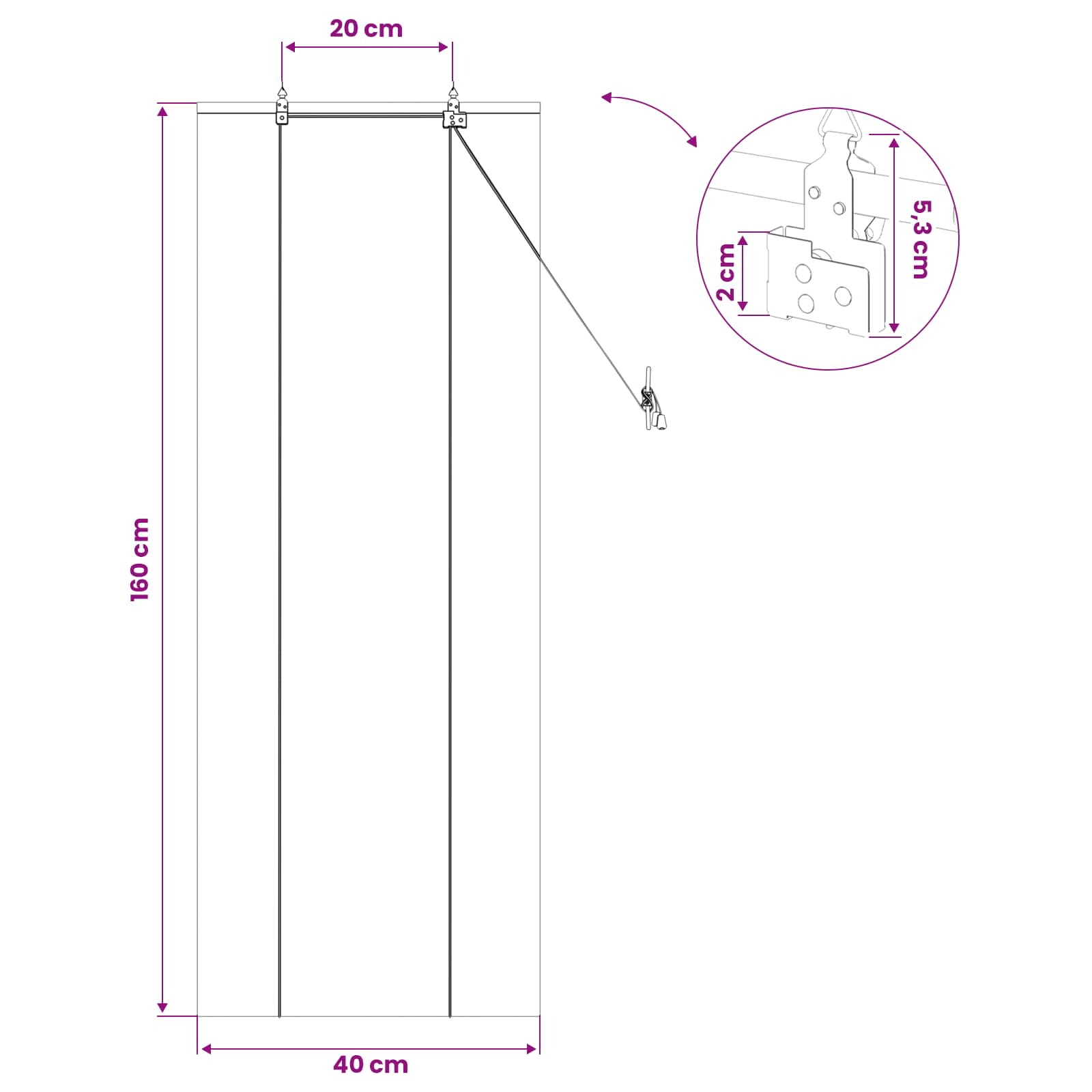 Tenda a rullo Marrone 40 x 160 cm Bambù