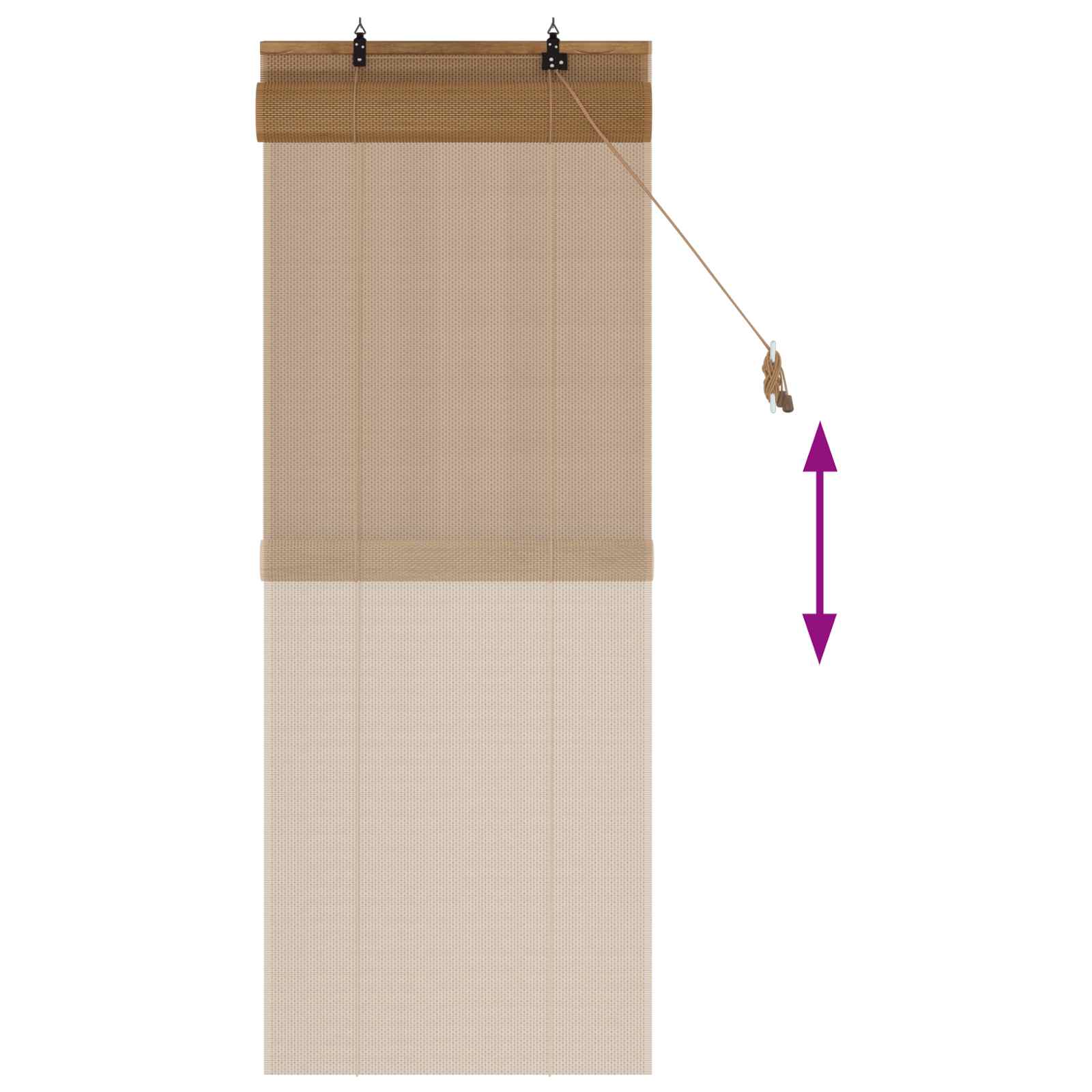 Tenda a rullo Marrone 60 x 160 cm Bambù