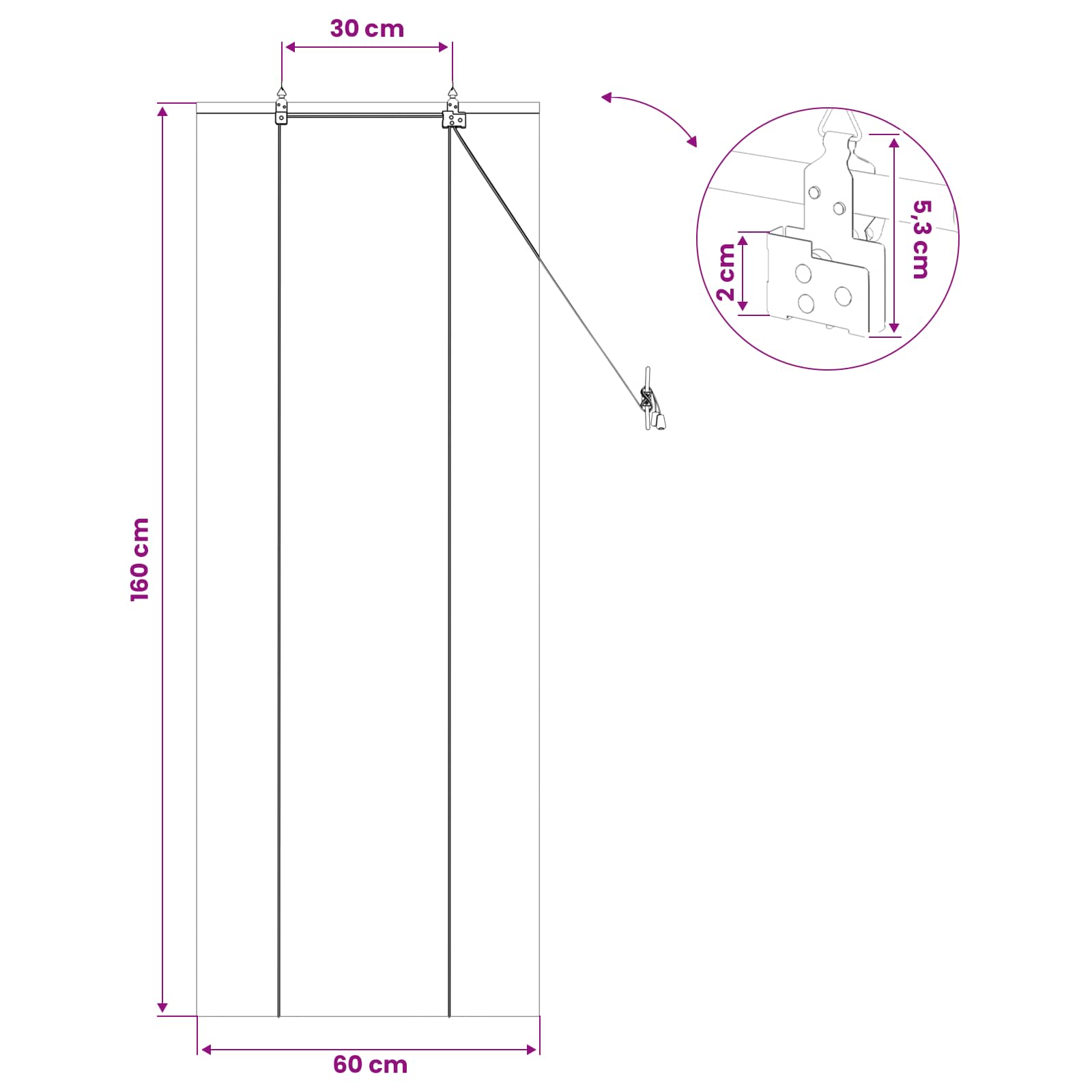 Tenda a rullo Marrone 60 x 160 cm Bambù