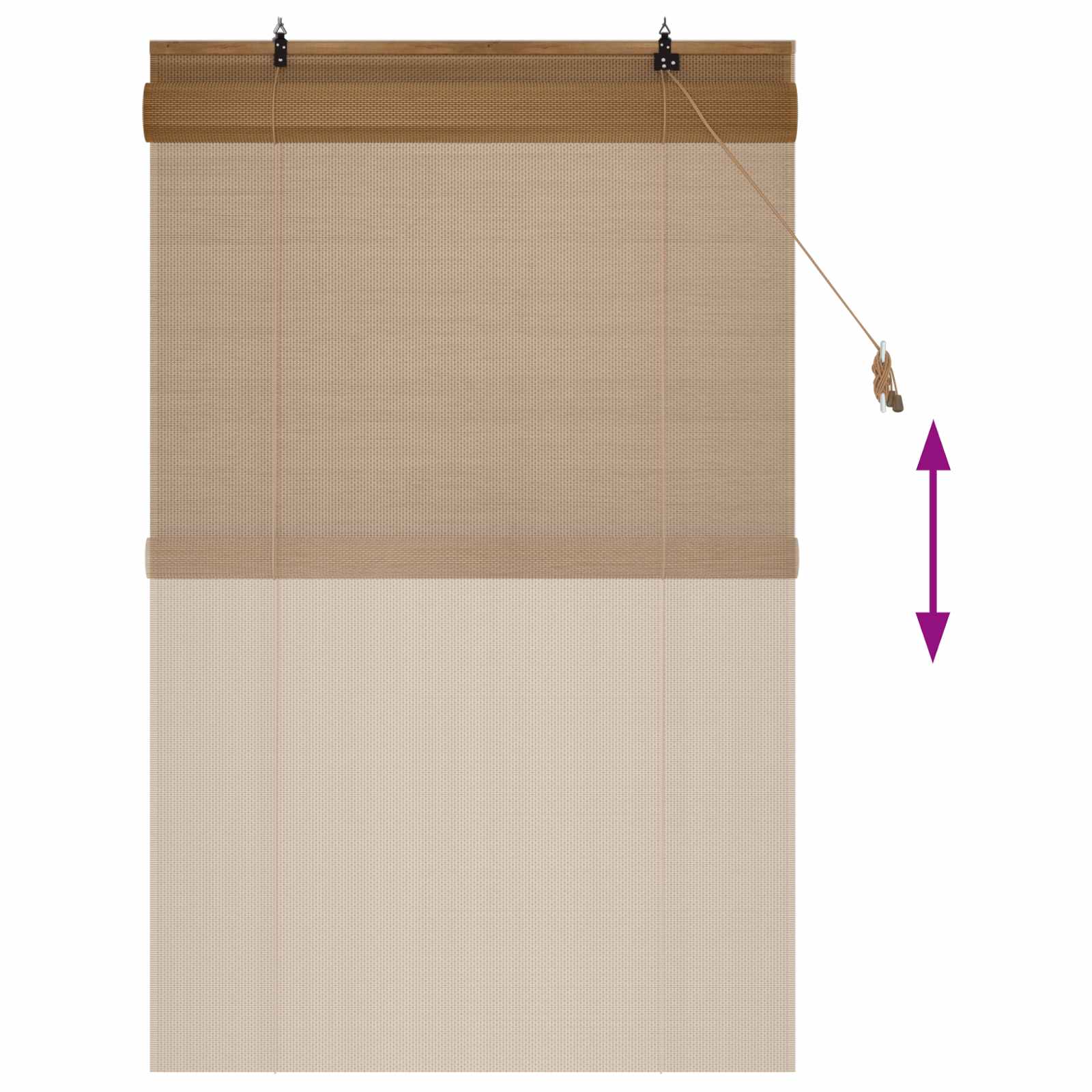 Tenda a rullo Marrone 80 x 160 cm Bambù