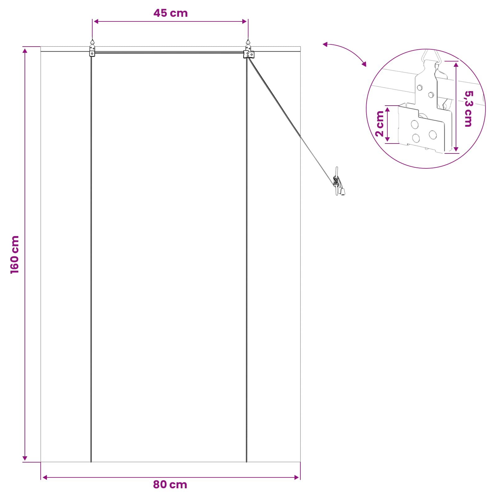 Tenda a rullo Marrone 80 x 160 cm Bambù