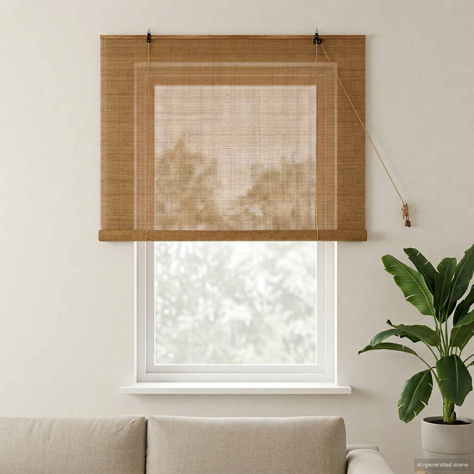Tenda a rullo Marrone 130 x 160 cm Bambù