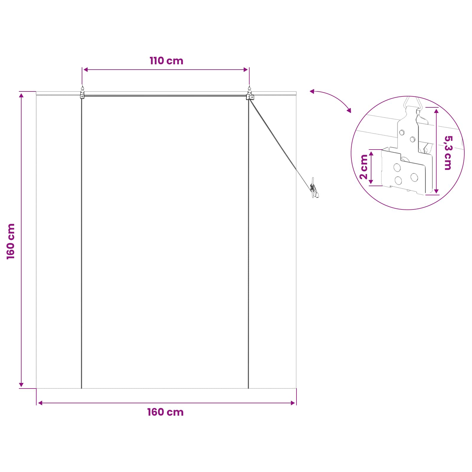 Tenda a rullo Marrone 160 x 160 cm Bambù